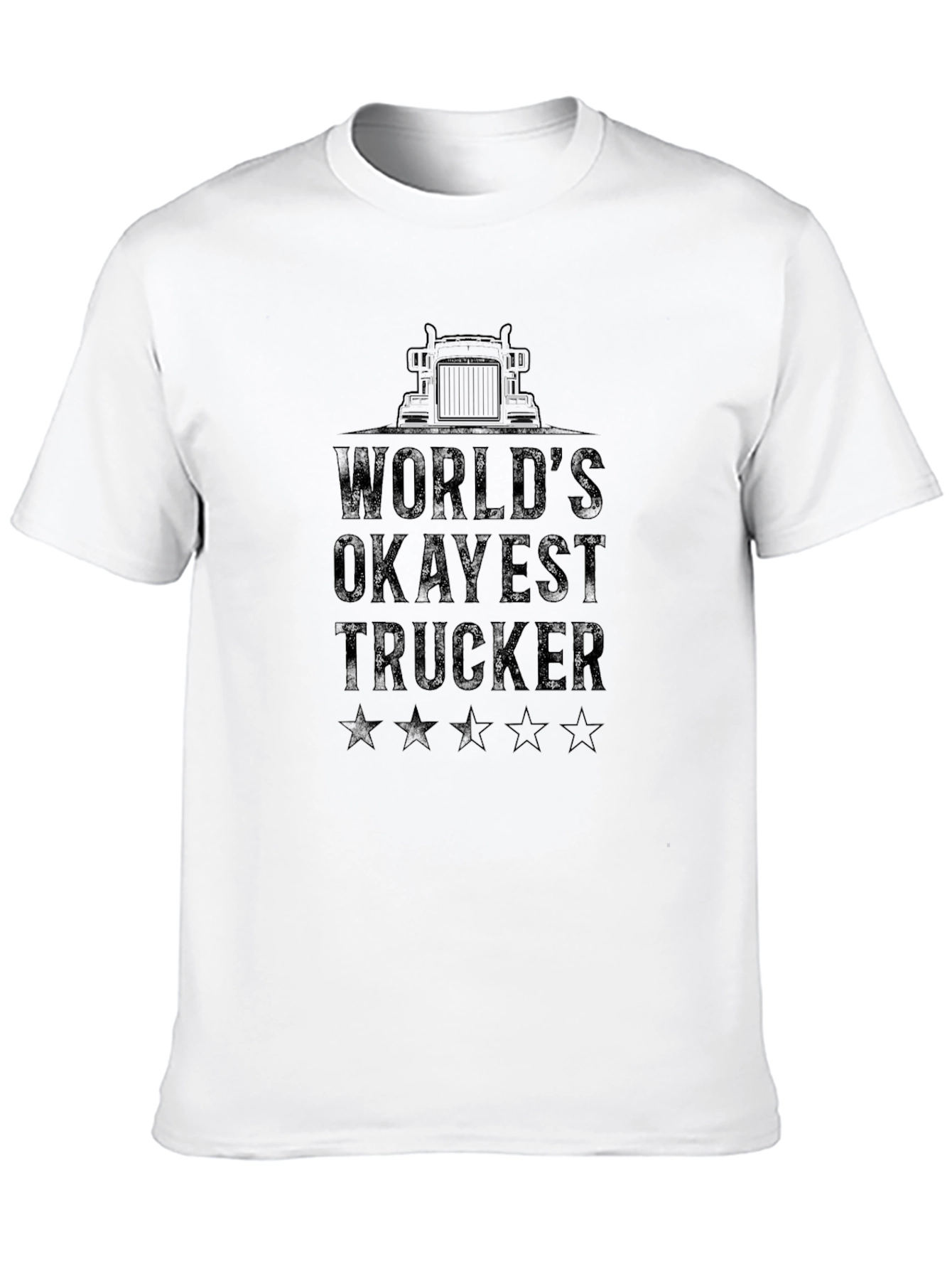 Worlds Okayest Trucker Black T-Shirt