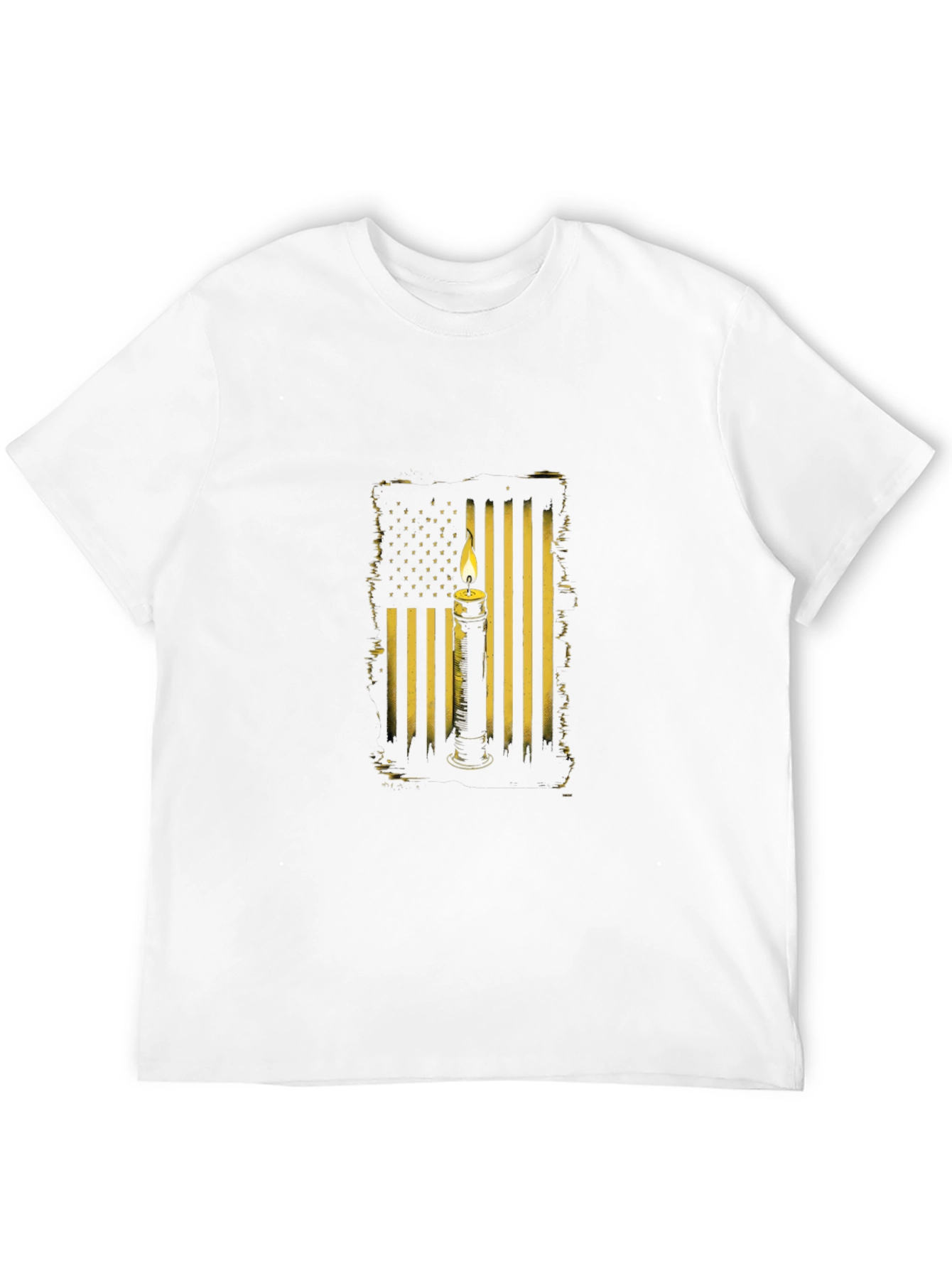 American Flag Candle T-Shirt - Black