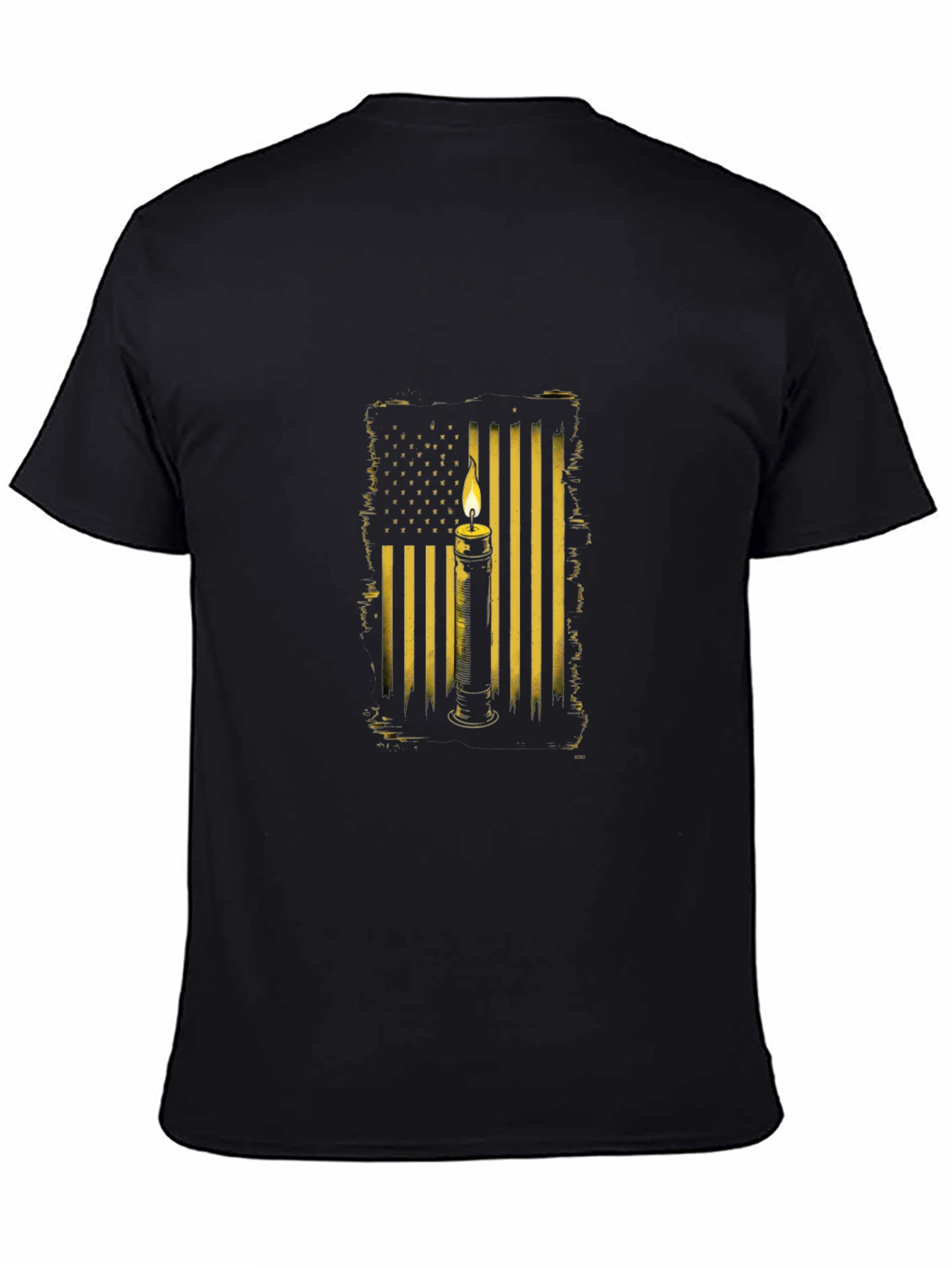 American Flag Candle T-Shirt - Black