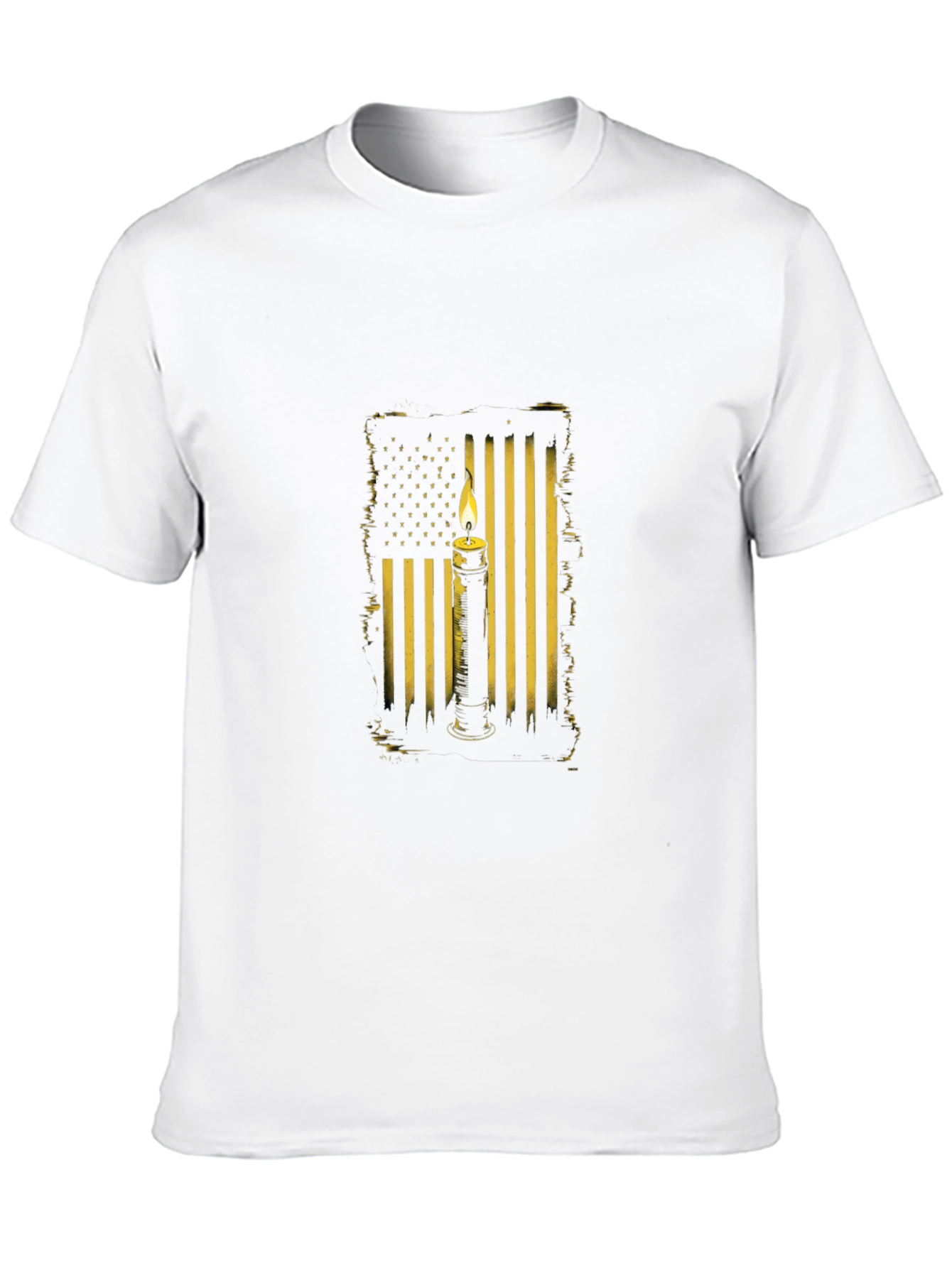 American Flag Candle T-Shirt - Black