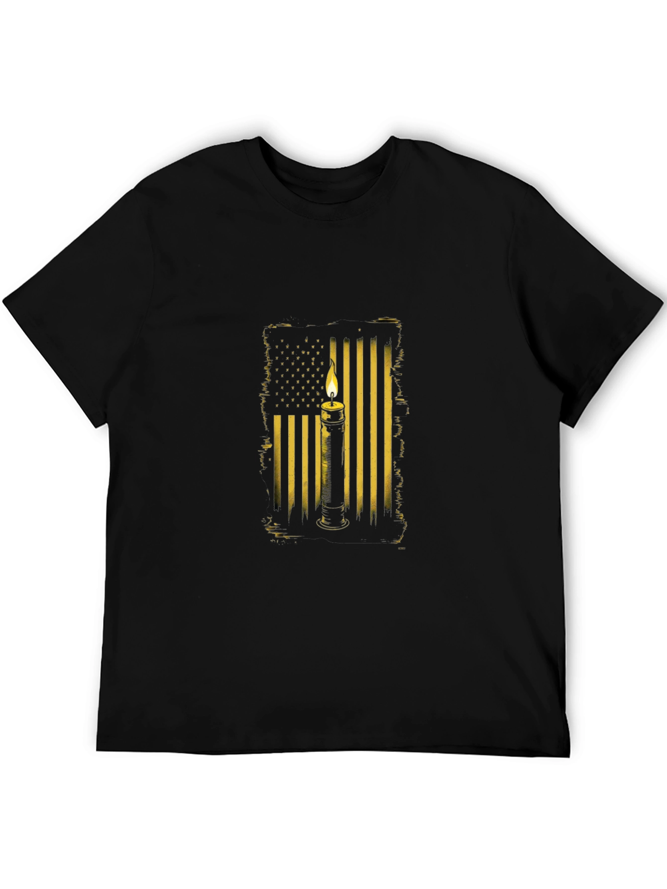 American Flag Candle T-Shirt - Black