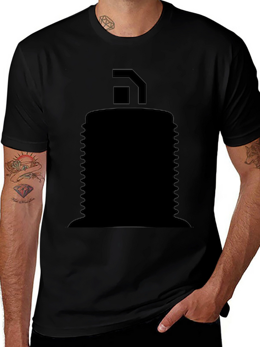 Mens Black Graphic T-Shirt - Abstract Design