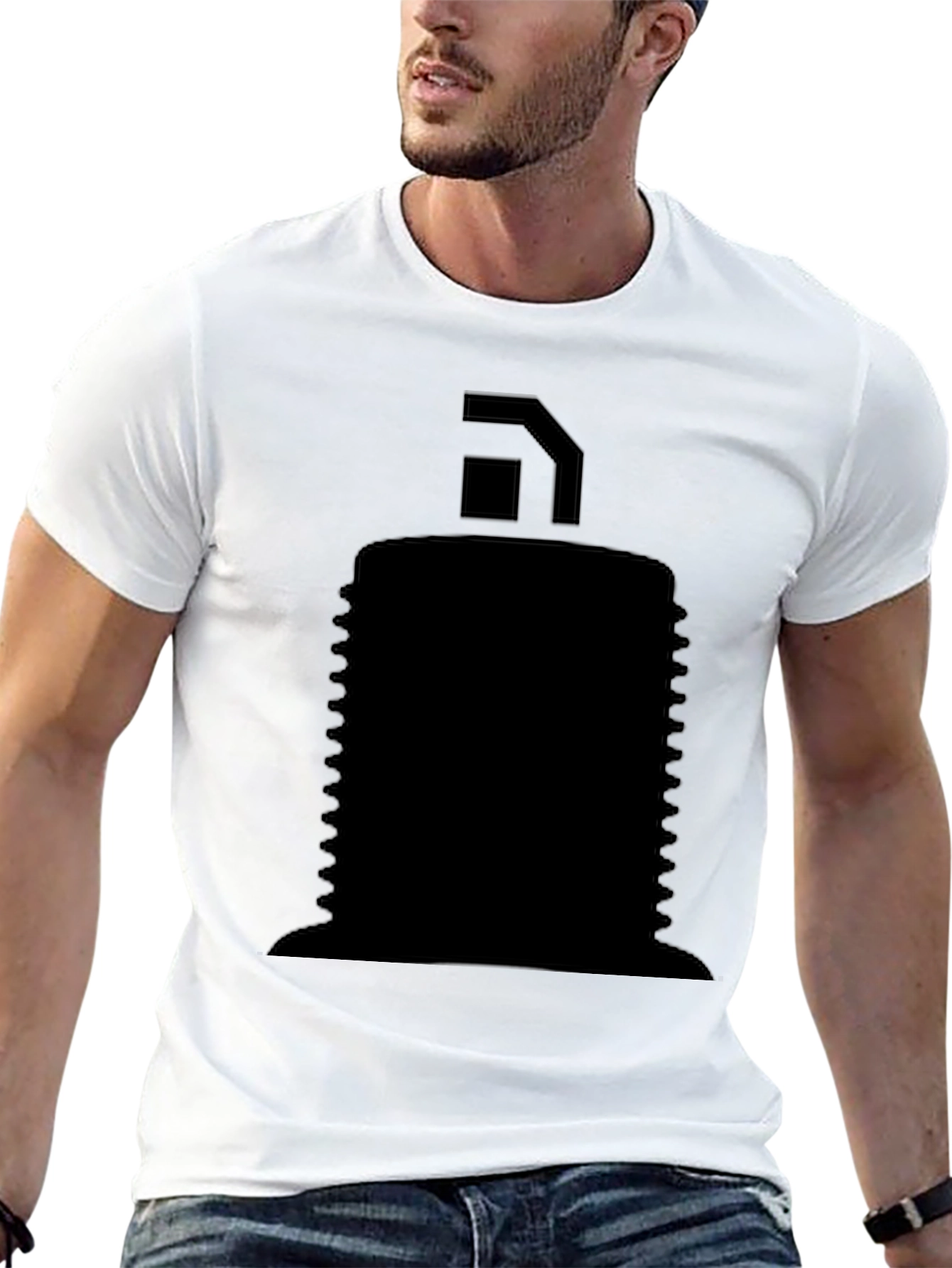 Mens Black Graphic T-Shirt - Abstract Design