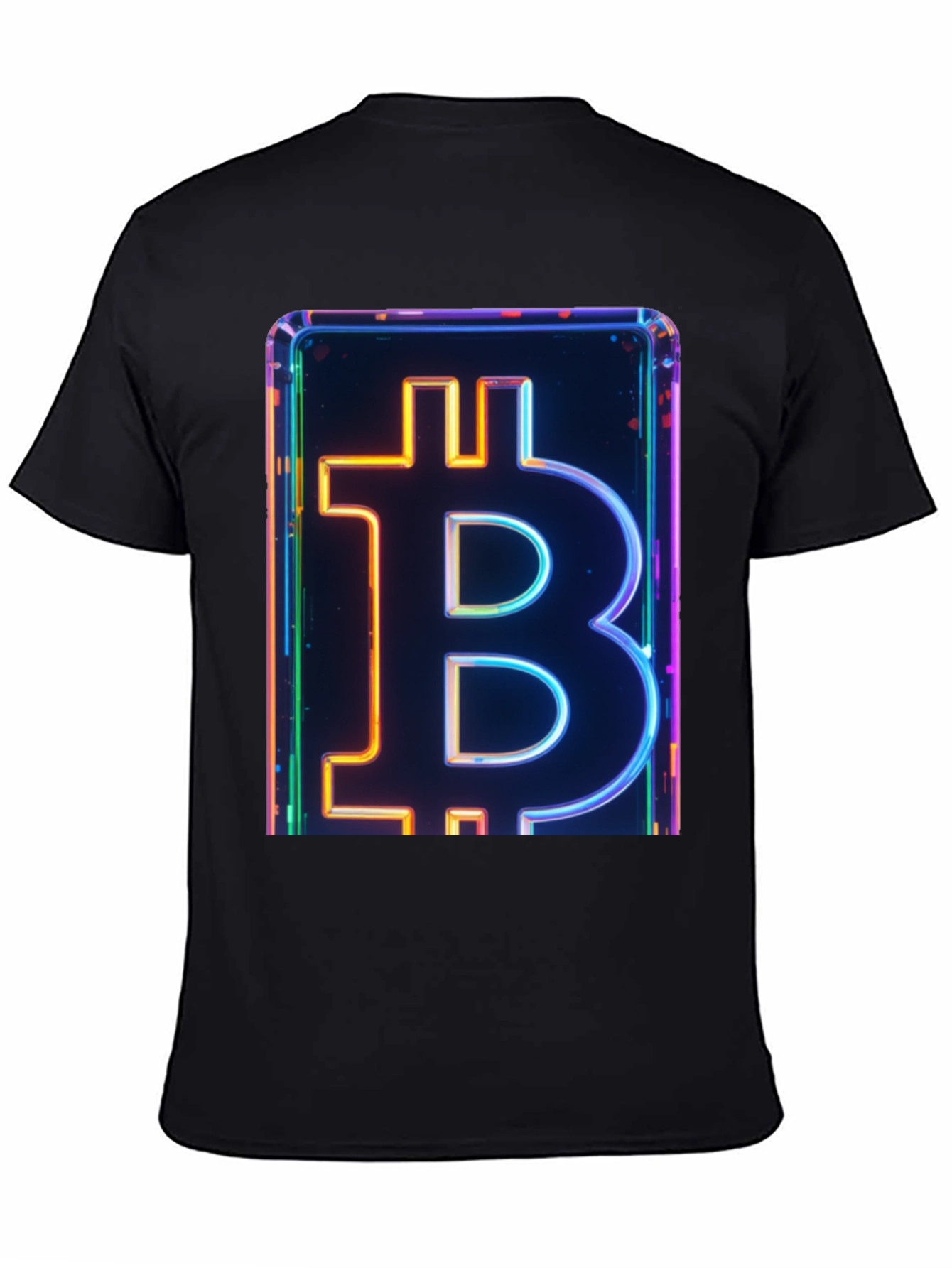 Bitcoin Neon Graphic Tee - Crypto Enthusiast Fashion