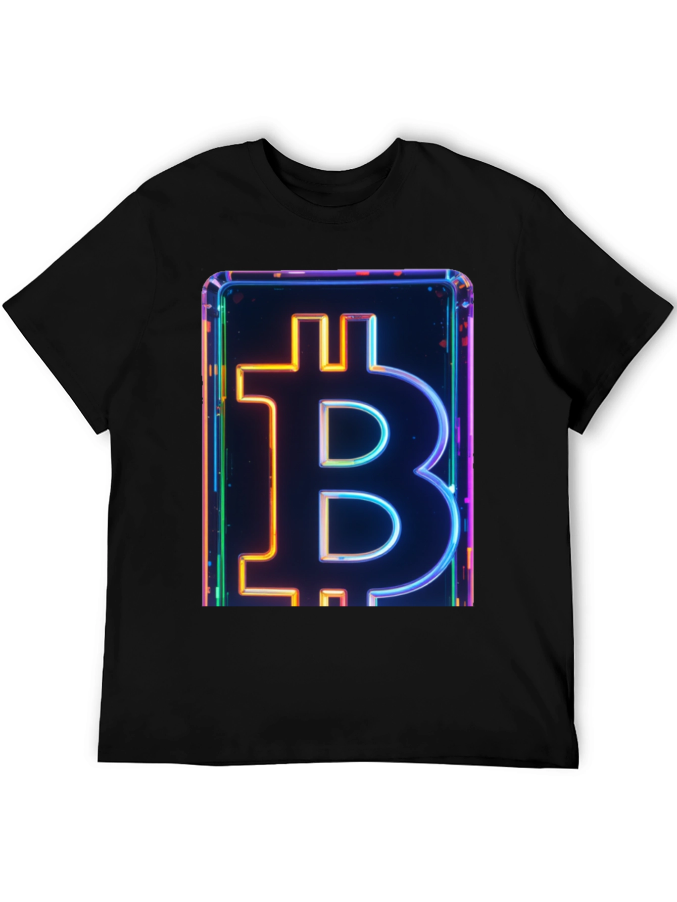 Bitcoin Neon Graphic Tee - Crypto Enthusiast Fashion