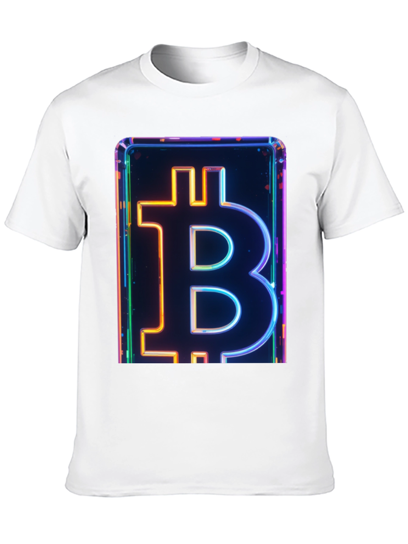 Bitcoin Neon Graphic Tee - Crypto Enthusiast Fashion