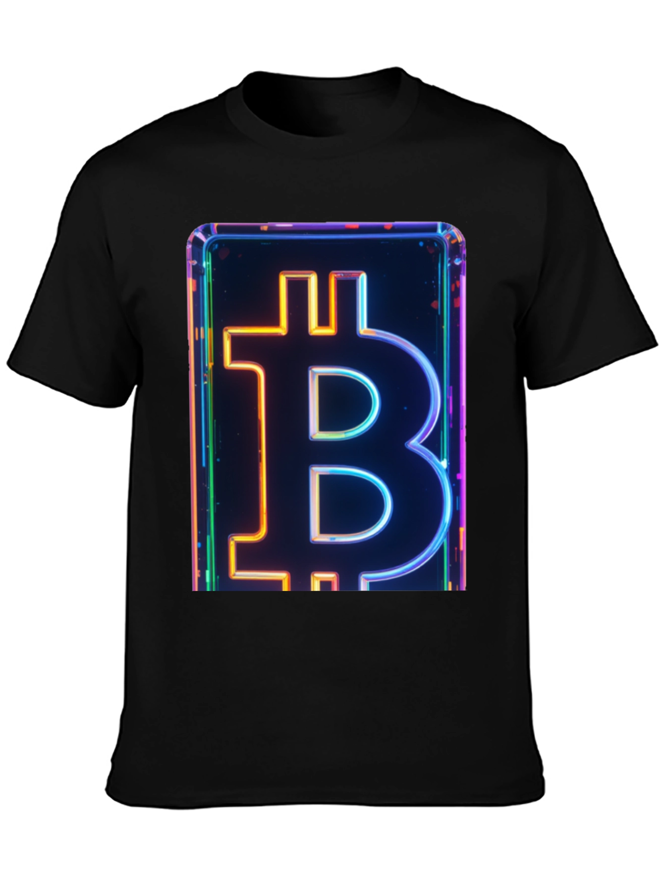 Bitcoin Neon Graphic Tee - Crypto Enthusiast Fashion