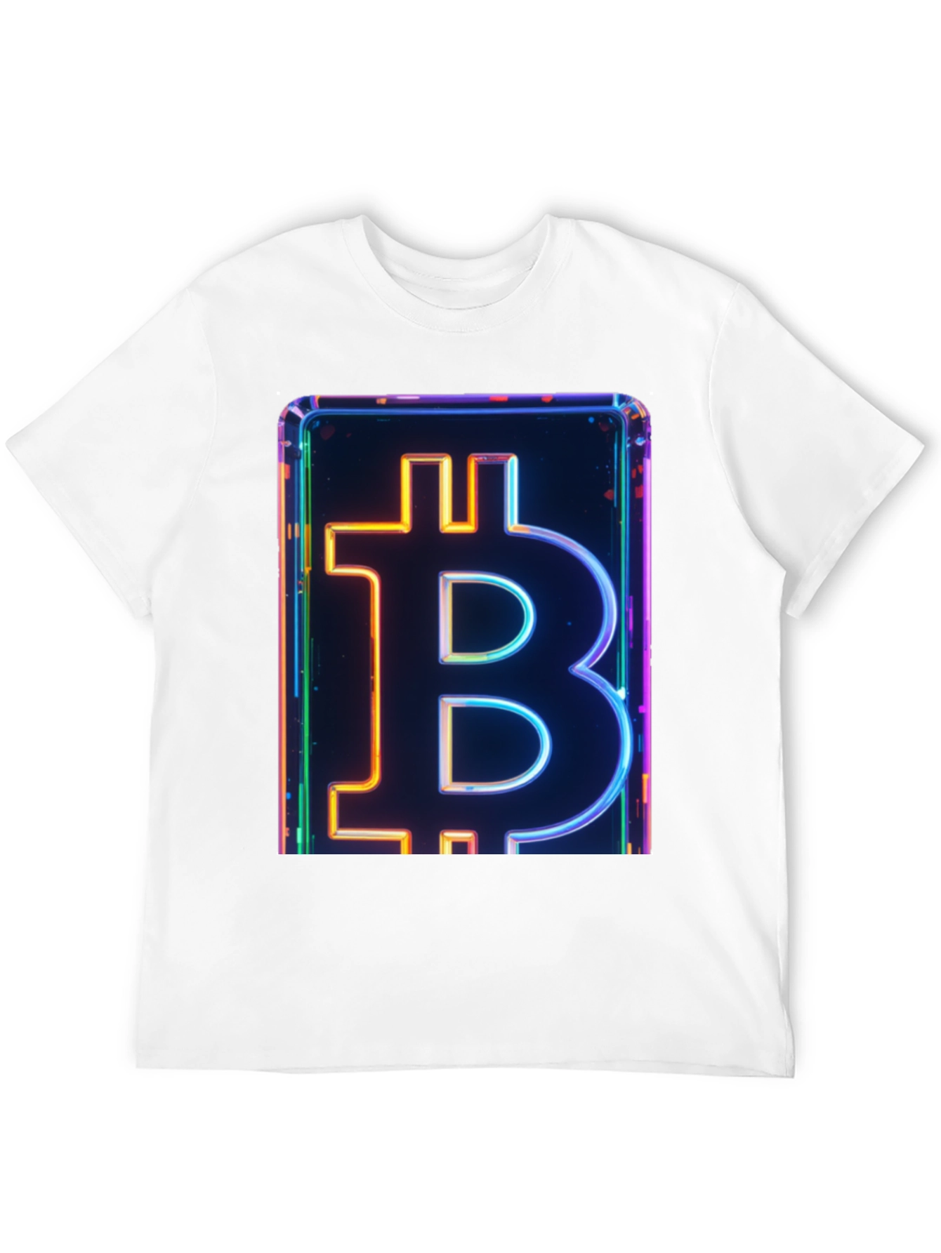 Bitcoin Neon Graphic Tee - Crypto Enthusiast Fashion