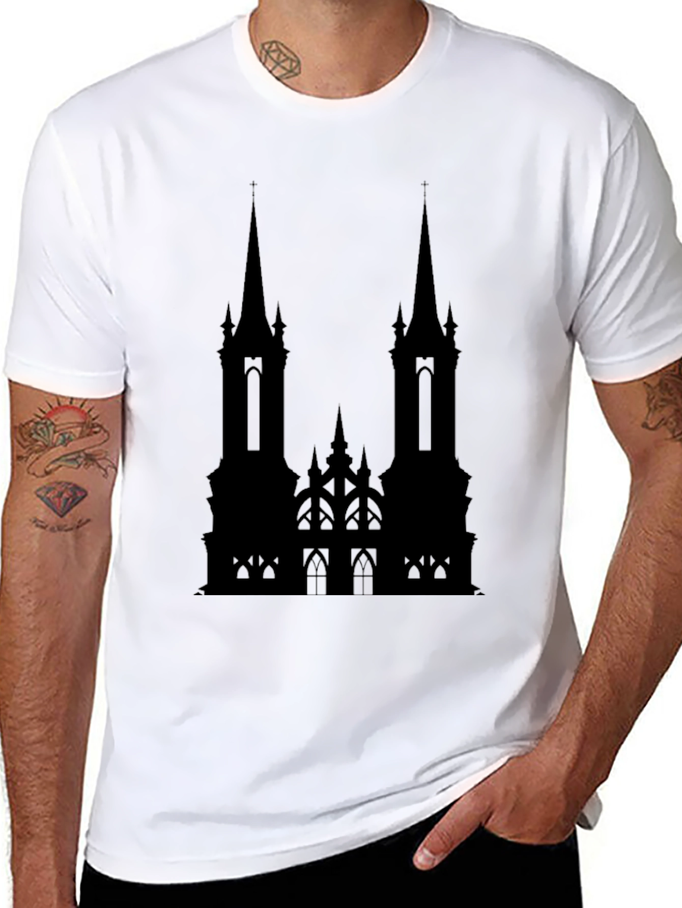 Gothic Cathedral Black T-Shirt