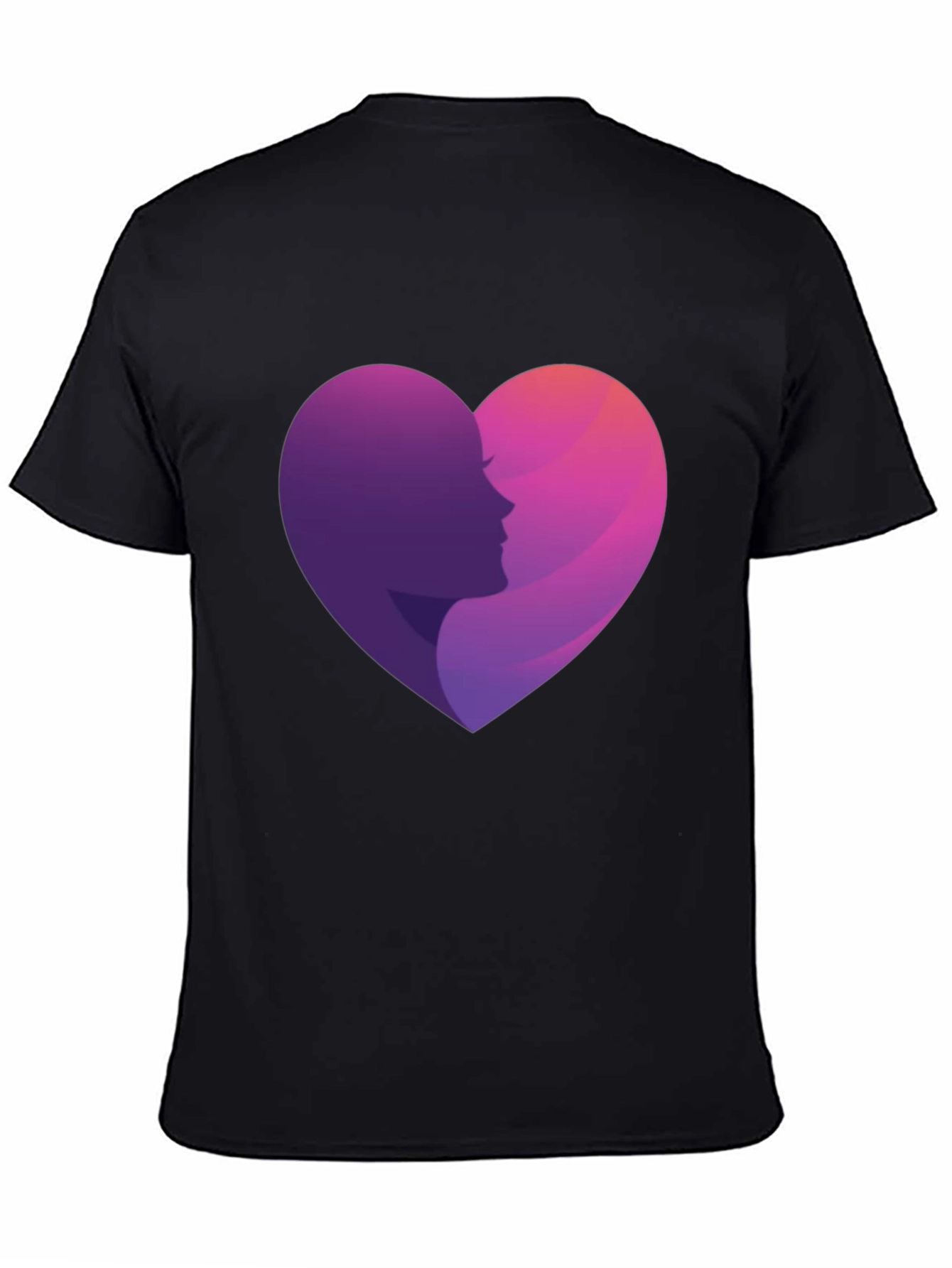 Heart Profile Graphic Tee - Stylish Black T-Shirt