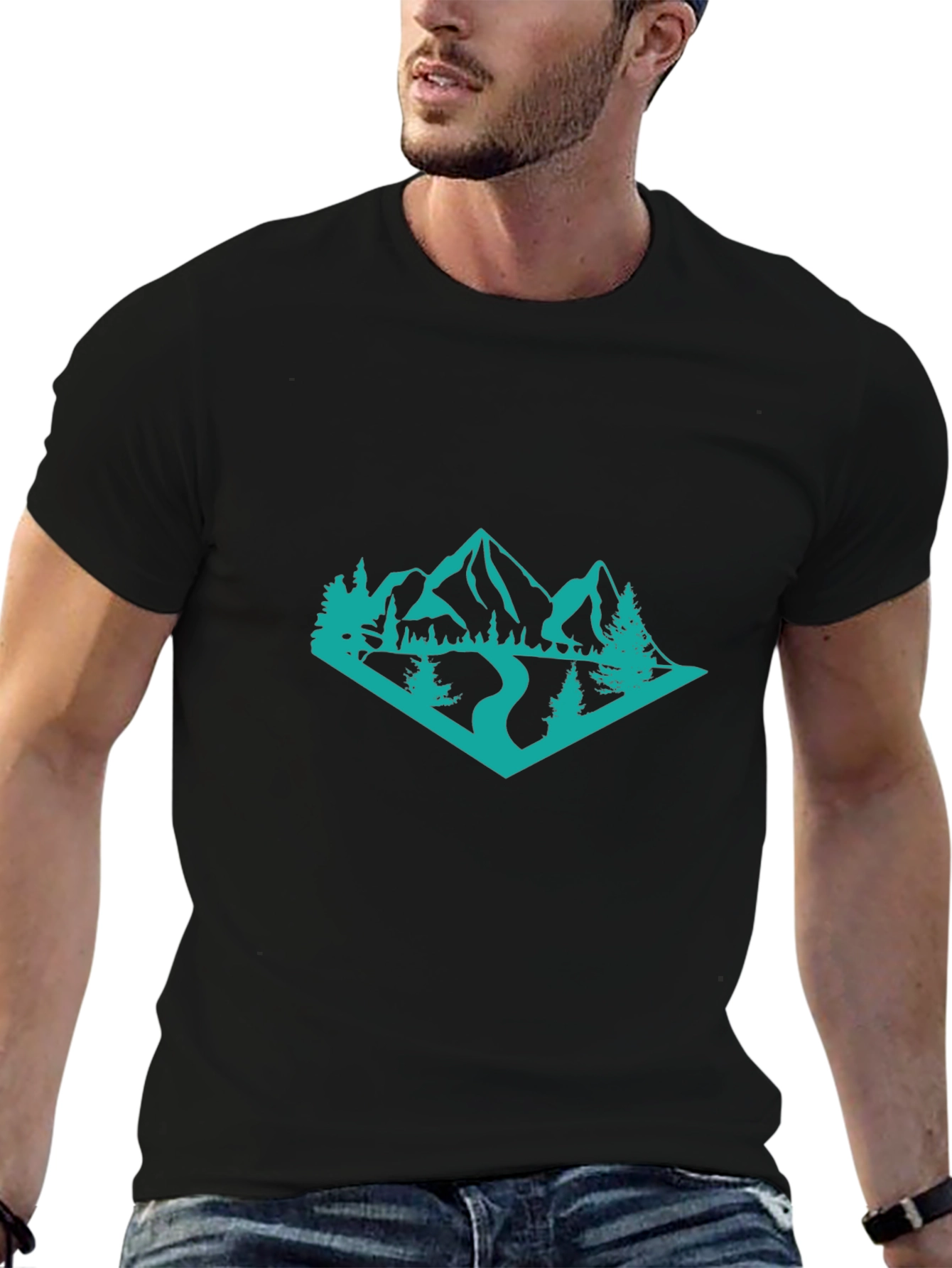 Mountainscape Graphic Tee - Black