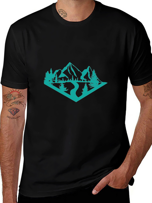Mountainscape Graphic Tee - Black