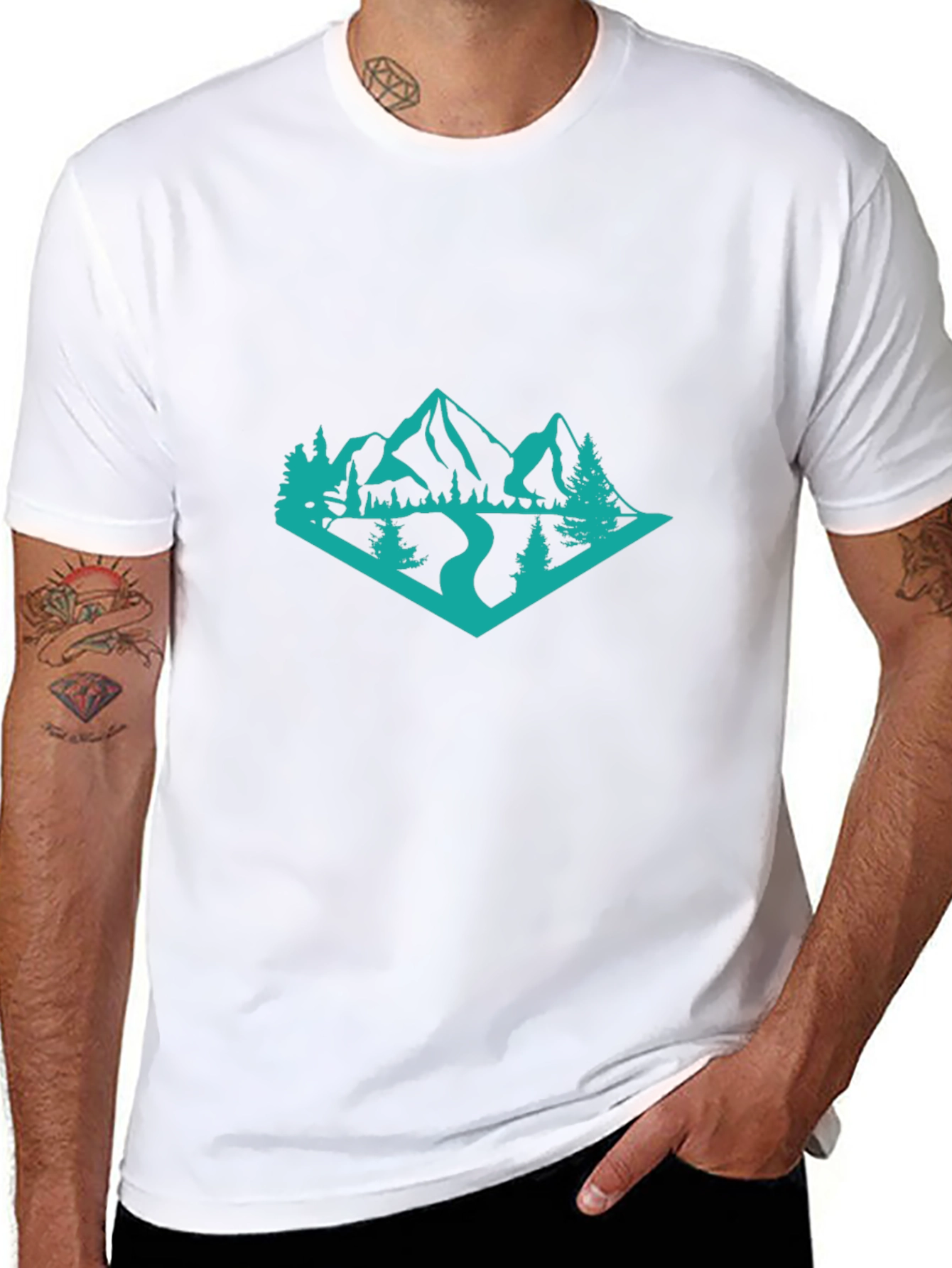 Mountainscape Graphic Tee - Black