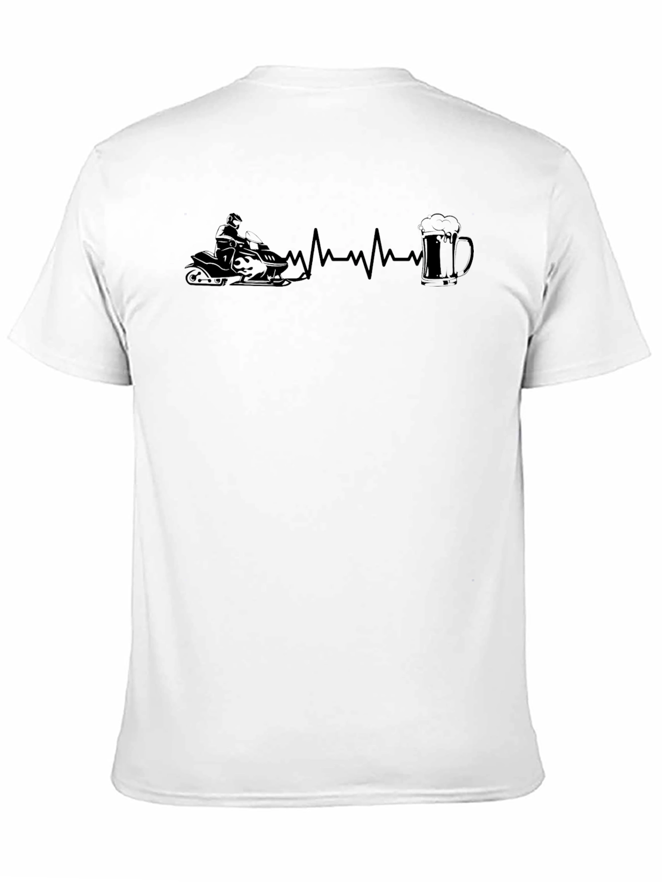 Snowmobile & Beer Heartbeat T-Shirt
