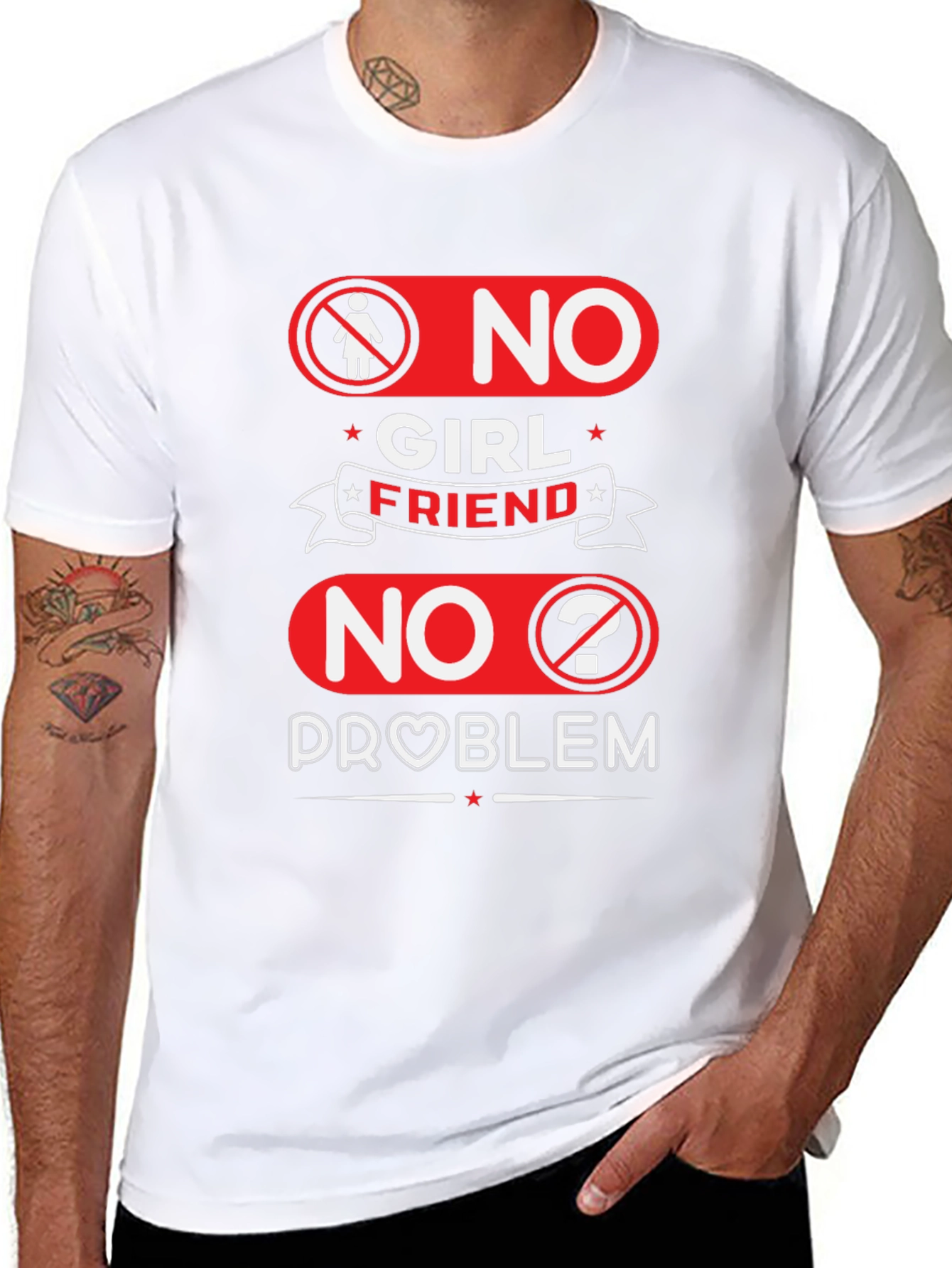 No Girlfriend No Problem Funny Graphic Tee