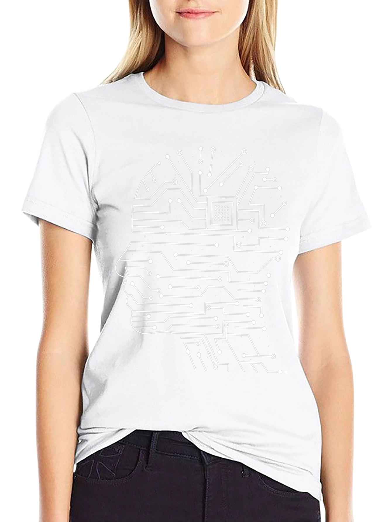 Tech Mind T-Shirt - Circuit Board Brain Design