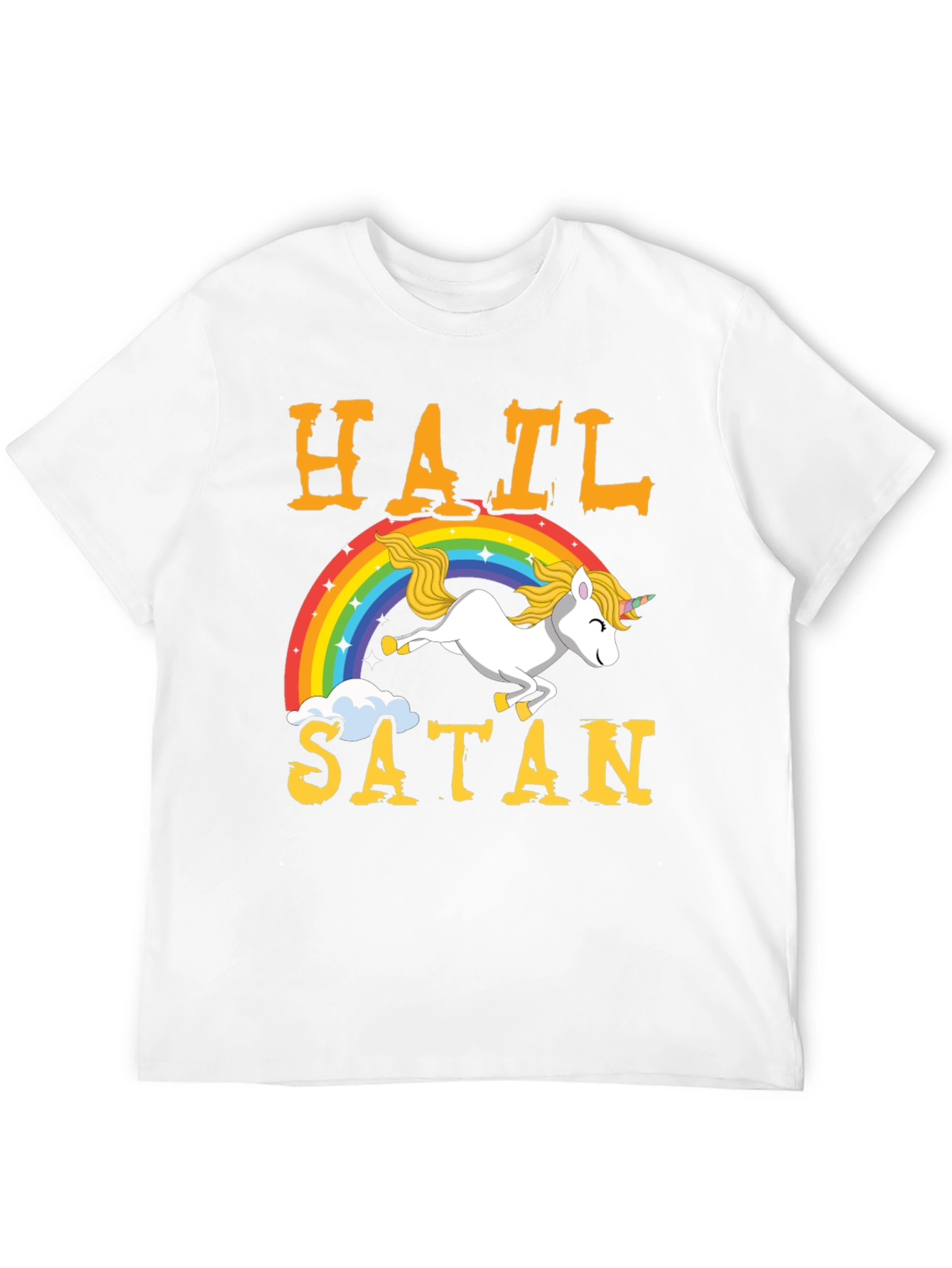 Hail Satan Unicorn Rainbow T-Shirt