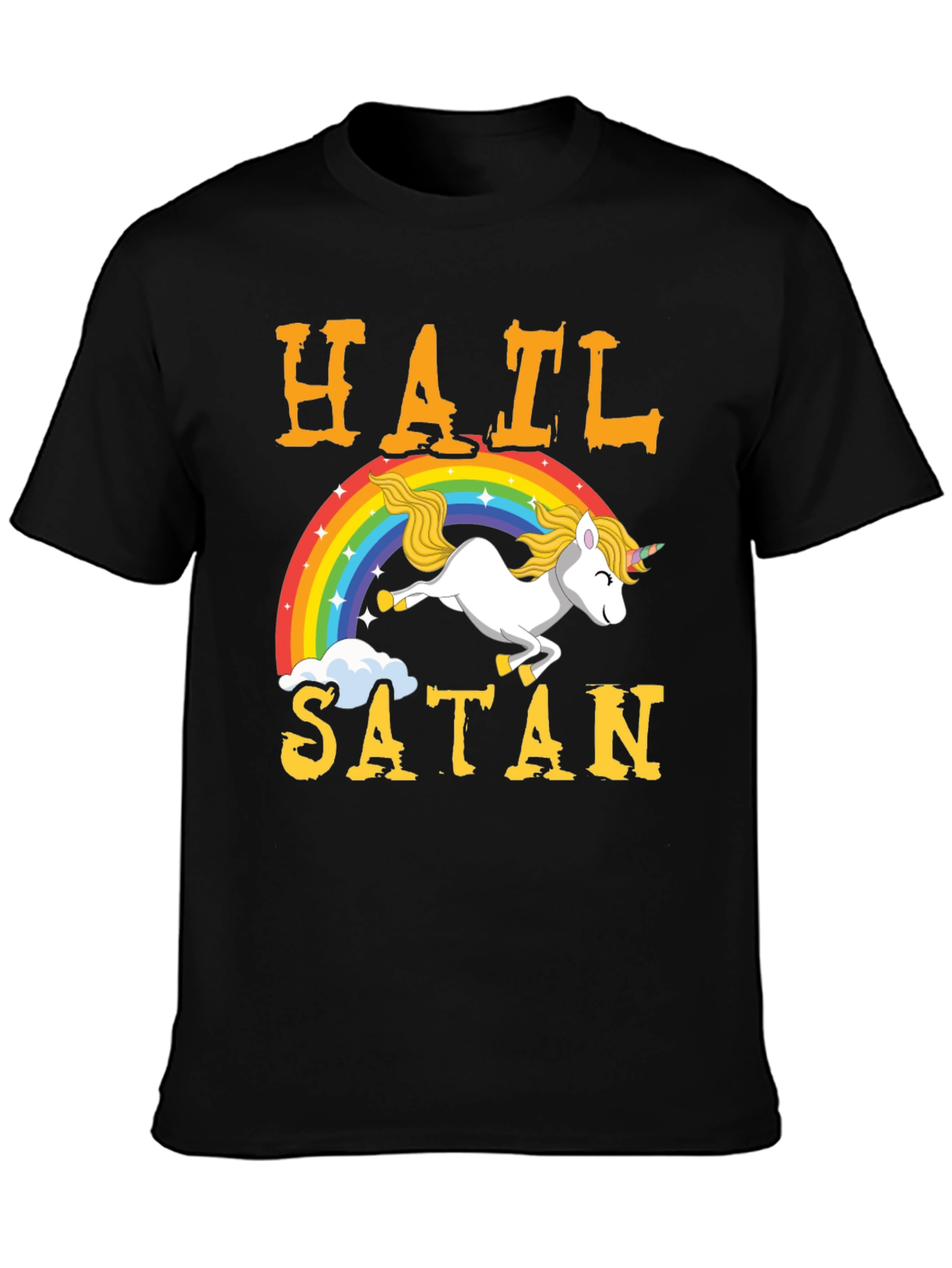 Hail Satan Unicorn Rainbow T-Shirt