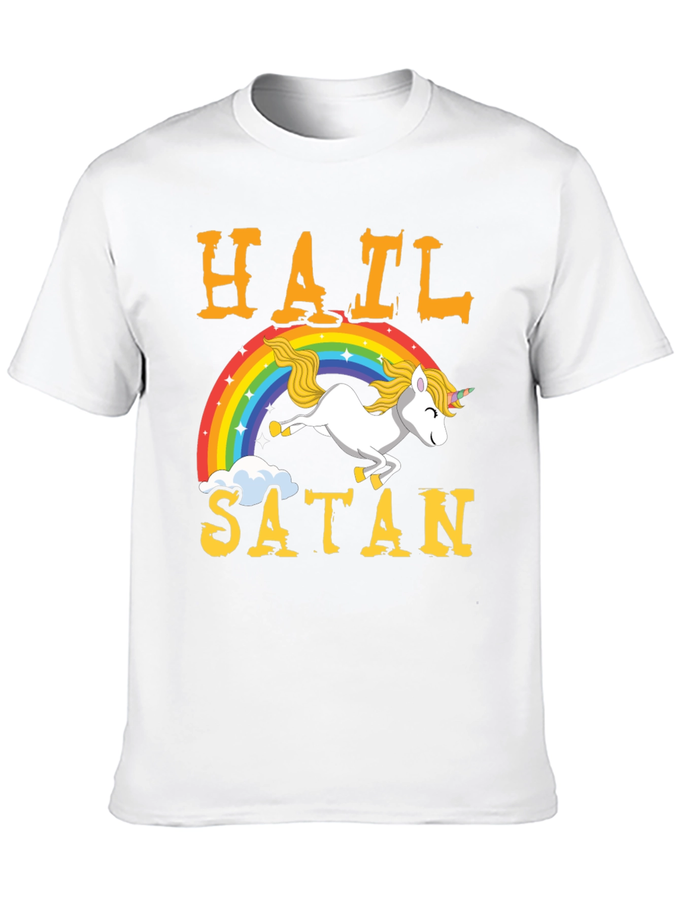 Hail Satan Unicorn Rainbow T-Shirt