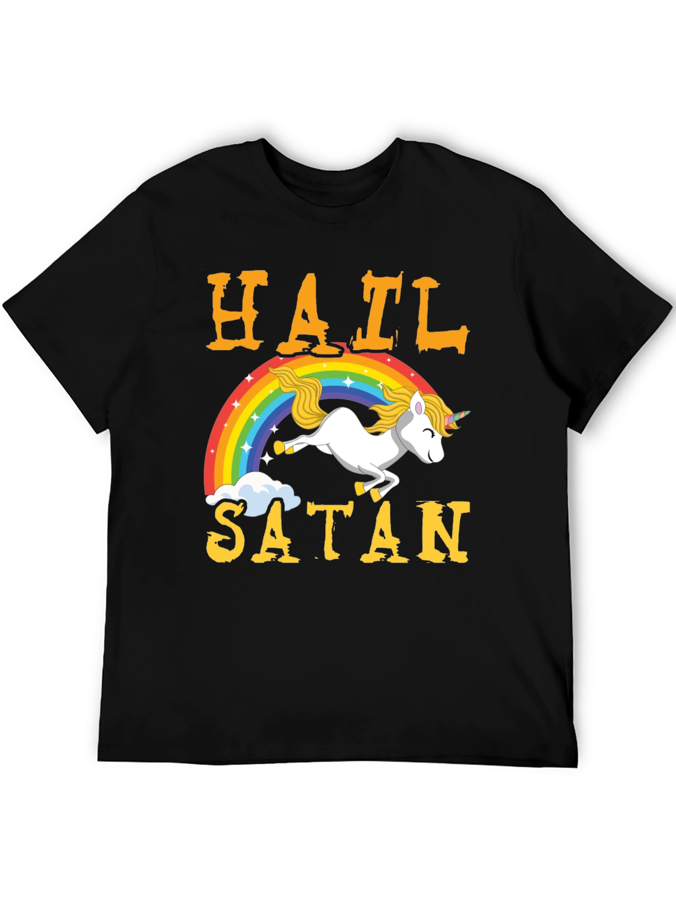 Hail Satan Unicorn Rainbow T-Shirt
