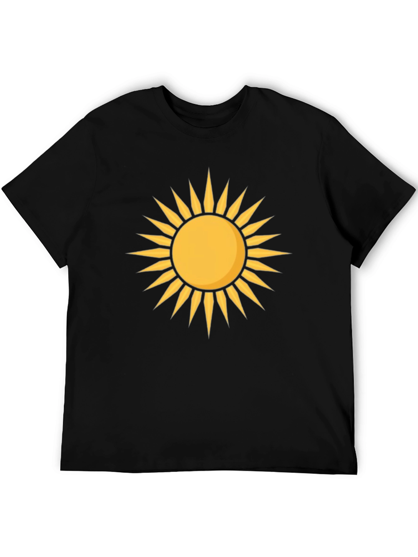 Radiant Sun Graphic Tee - Black Cotton T-Shirt