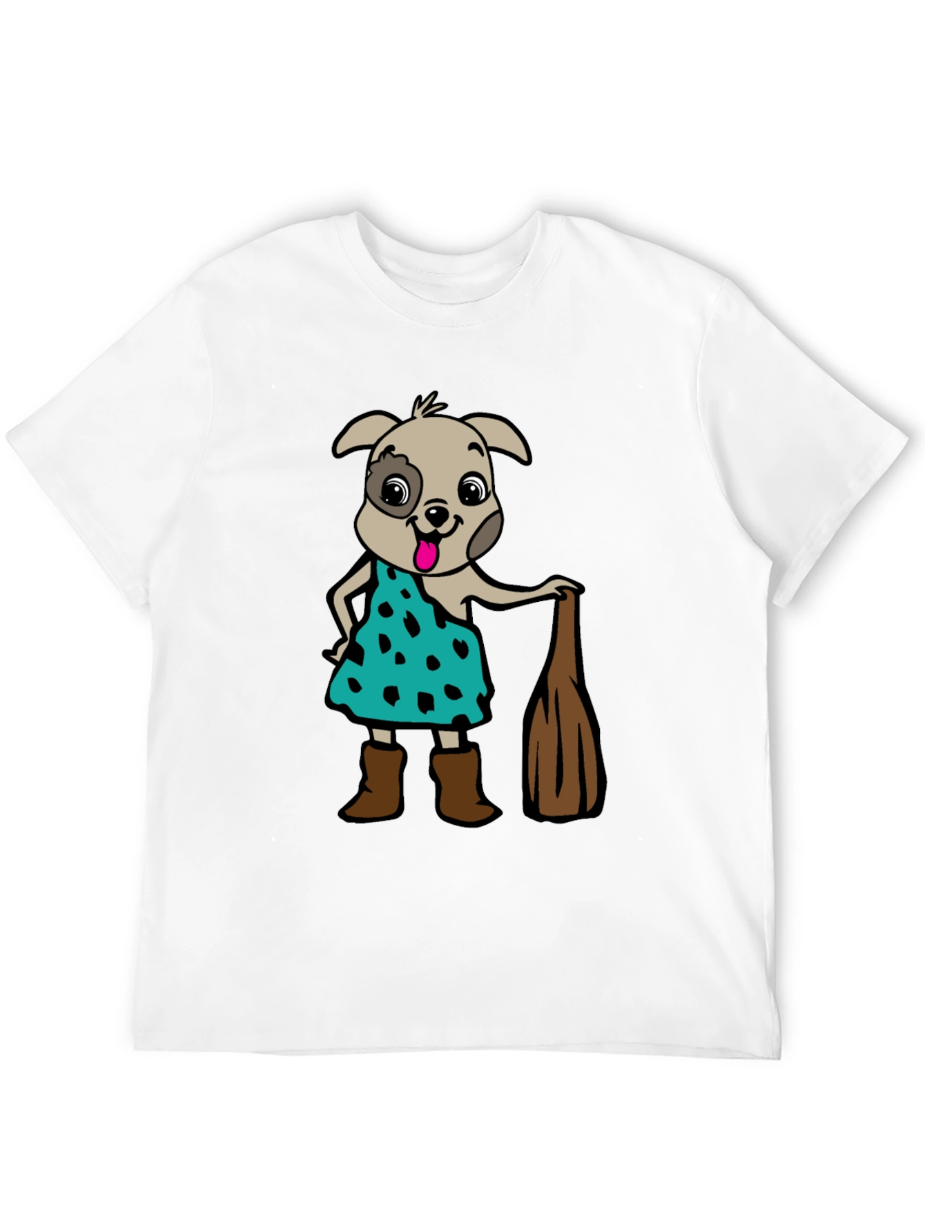 Cartoon Dog Graphic Tee - Flintstones Inspired