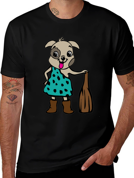 Cartoon Dog Graphic Tee - Flintstones Inspired
