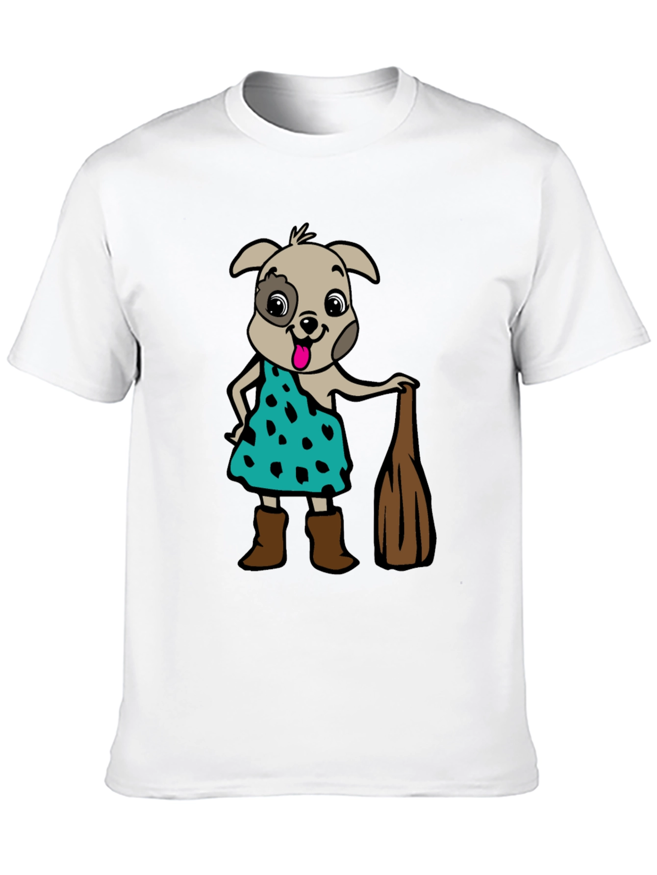 Cartoon Dog Graphic Tee - Flintstones Inspired