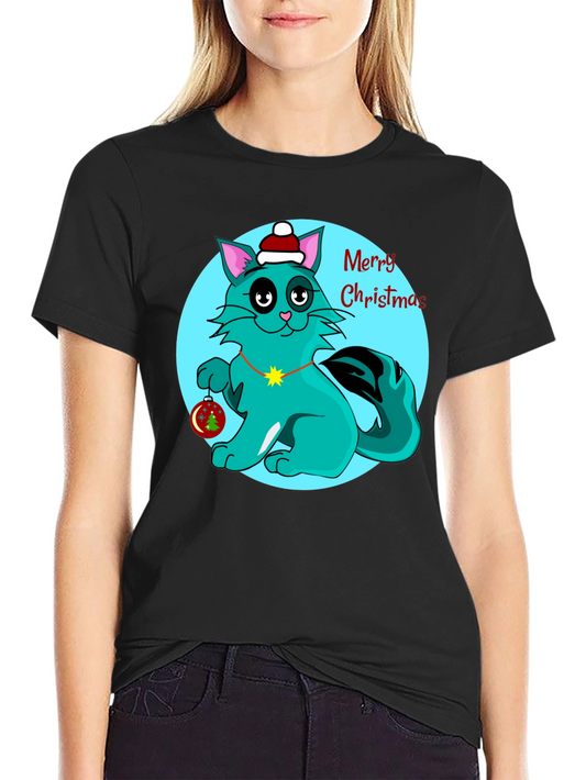 Christmas Cat T-Shirt Holiday Tee