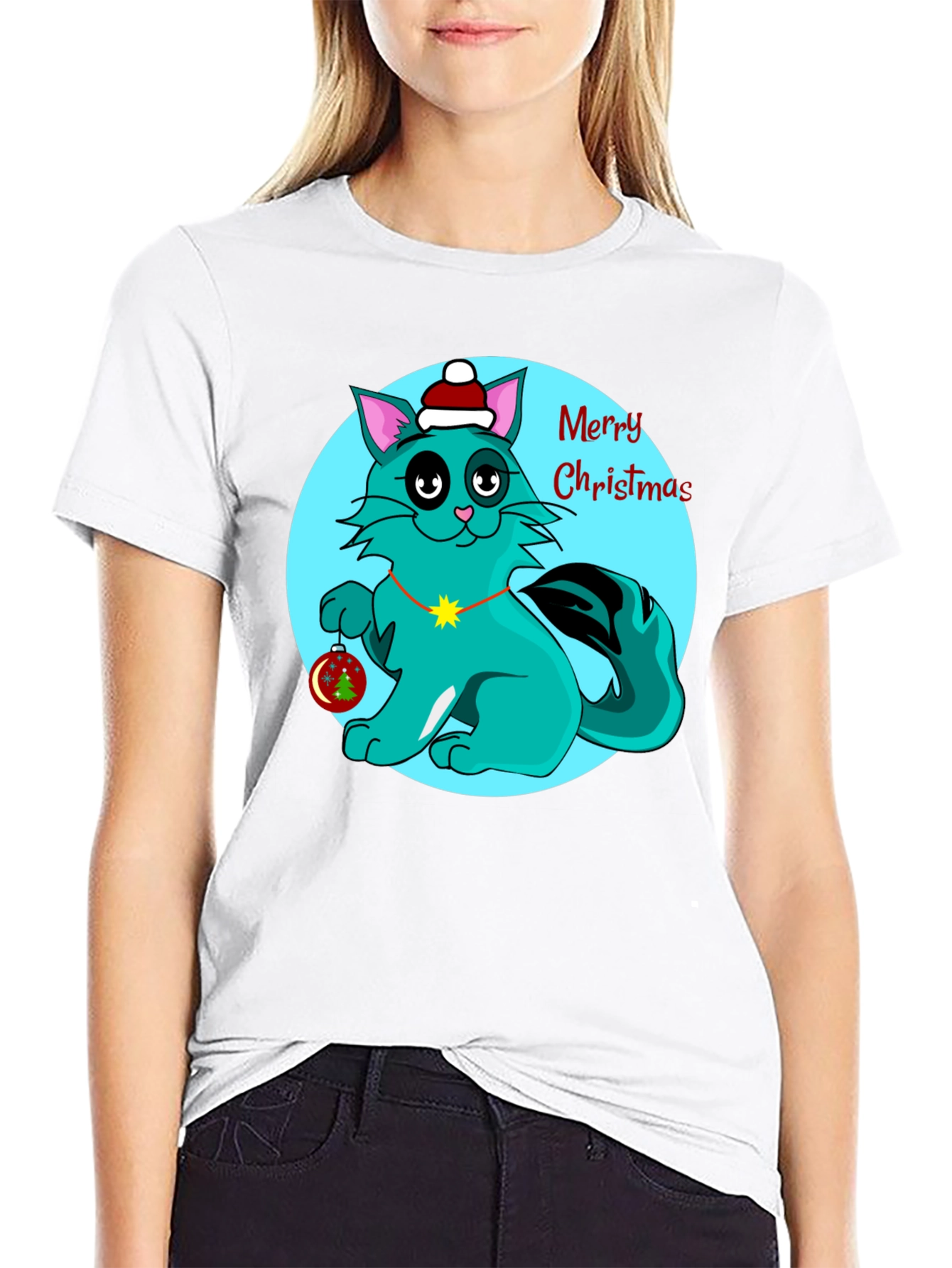 Christmas Cat T-Shirt Holiday Tee