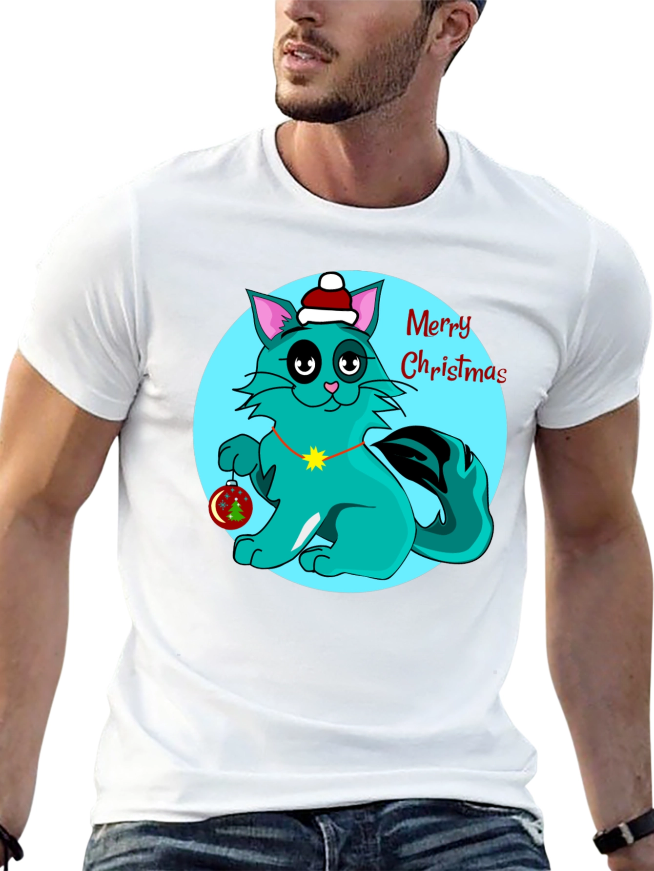 Christmas Cat T-Shirt Holiday Tee