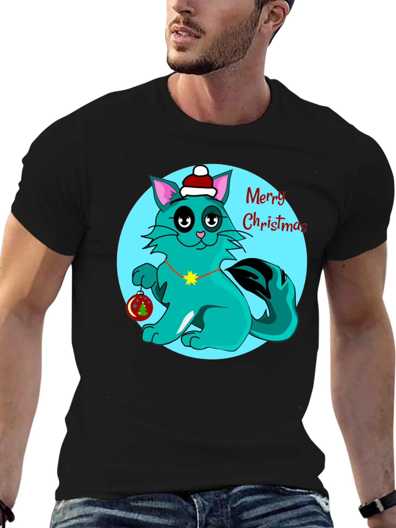 Christmas Cat T-Shirt Holiday Tee