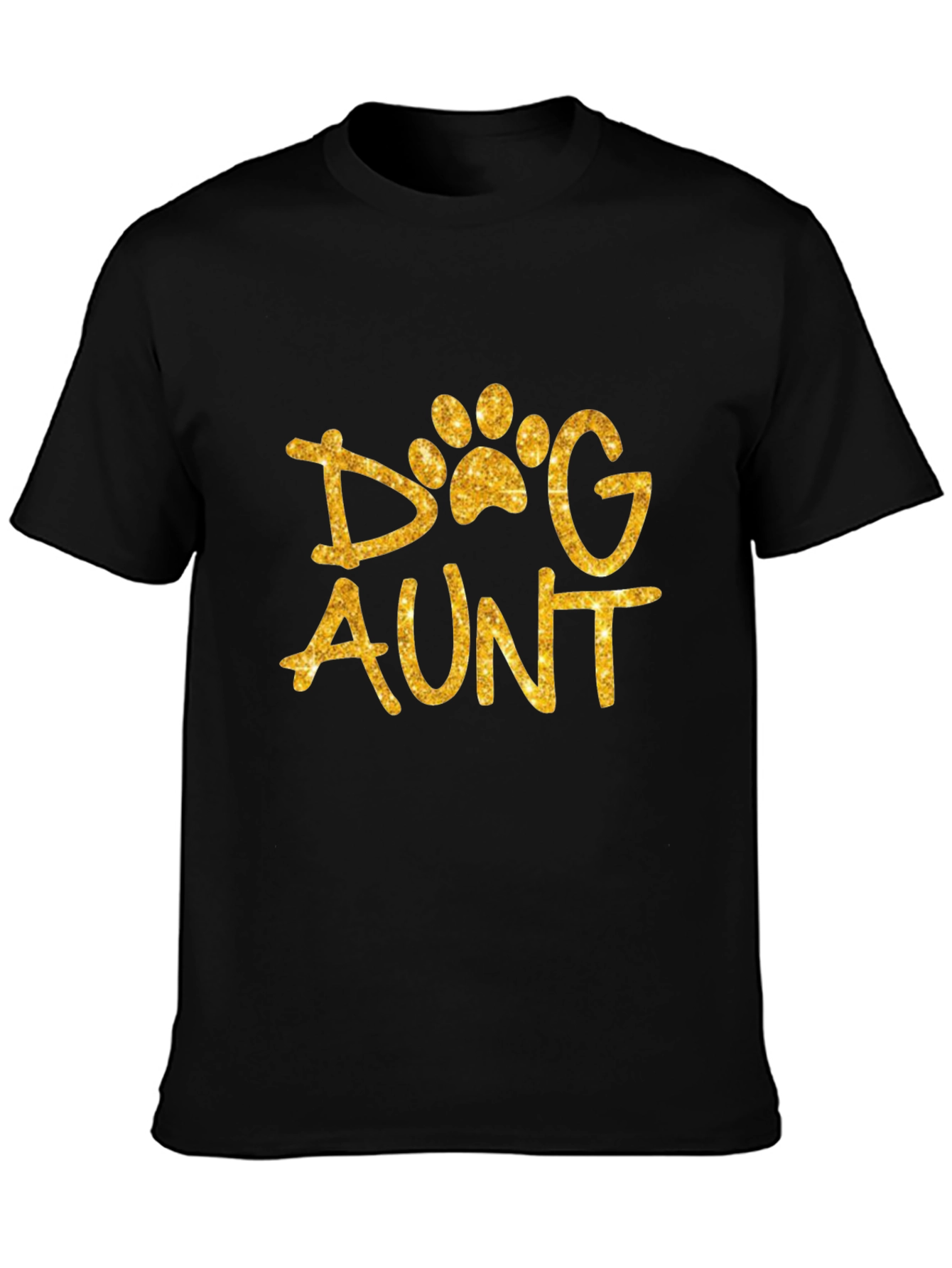 Dog Aunt Shirt - Glittery Paw Print Graphic Tee