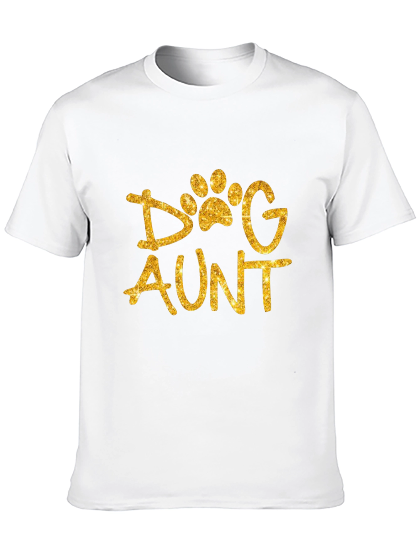 Dog Aunt Shirt - Glittery Paw Print Graphic Tee