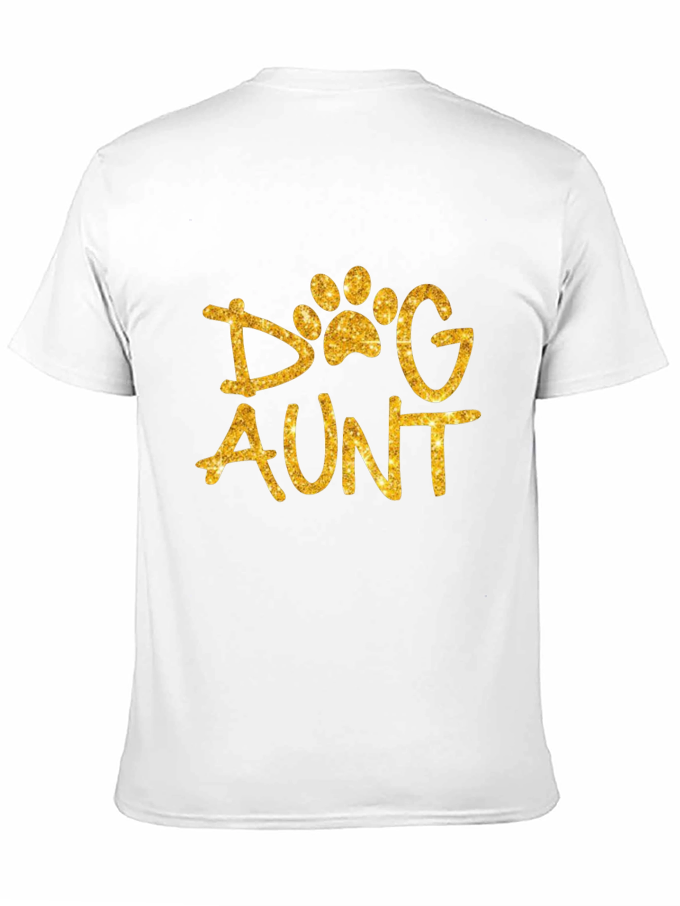 Dog Aunt Shirt - Glittery Paw Print Graphic Tee