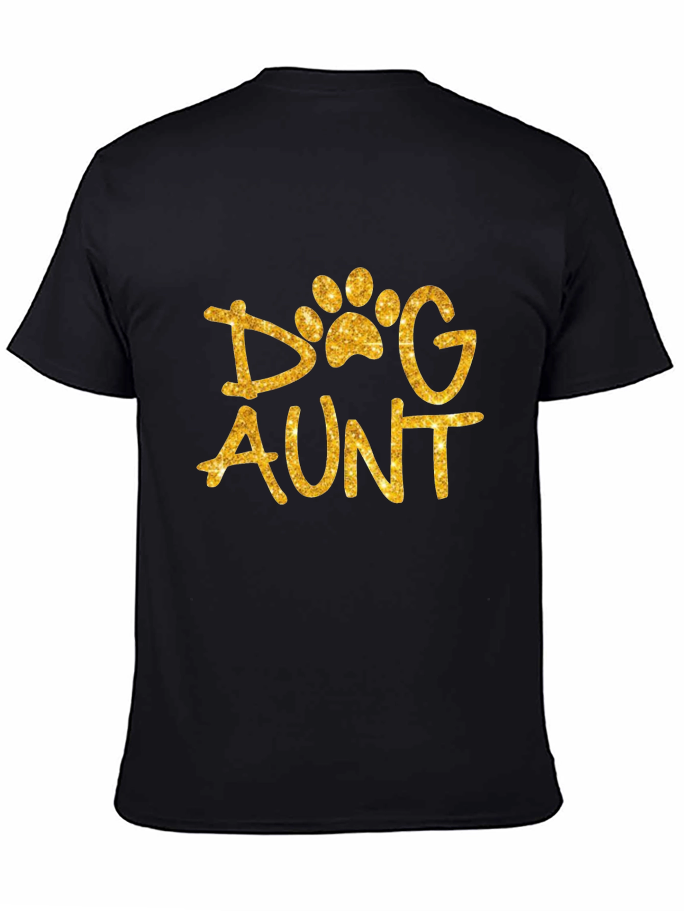 Dog Aunt Shirt - Glittery Paw Print Graphic Tee