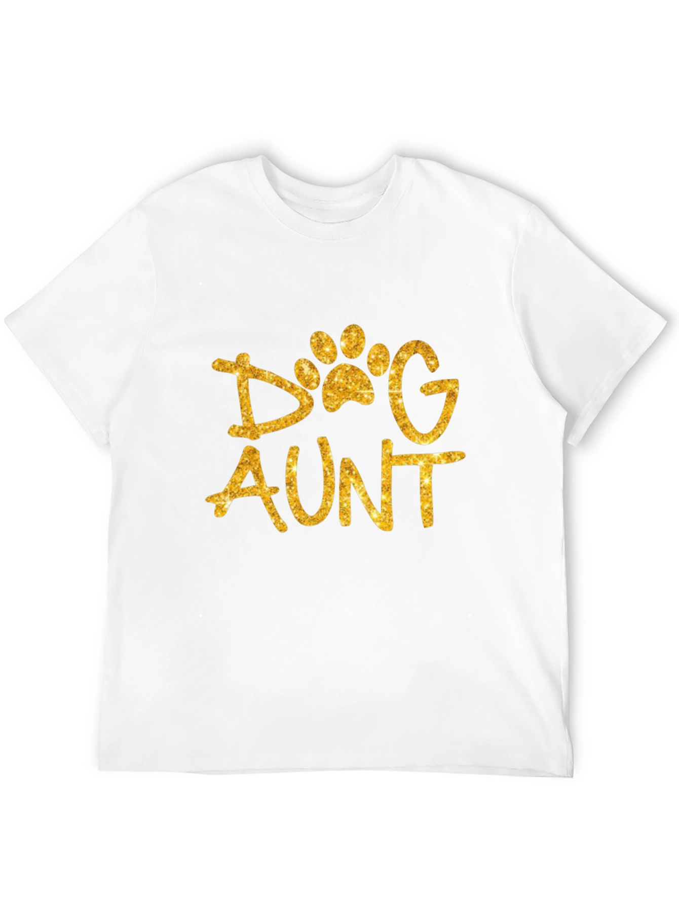 Dog Aunt Shirt - Glittery Paw Print Graphic Tee