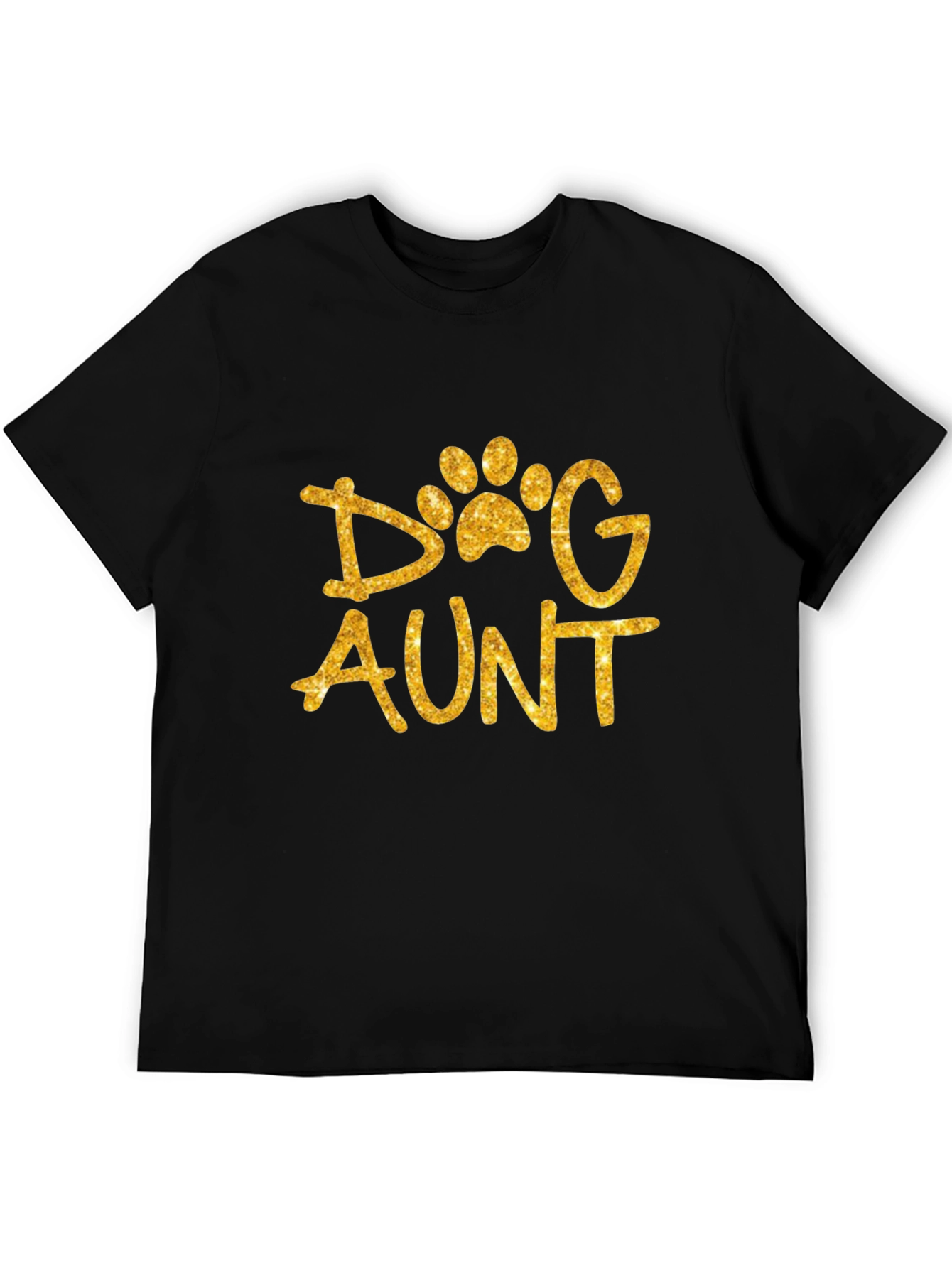 Dog Aunt Shirt - Glittery Paw Print Graphic Tee