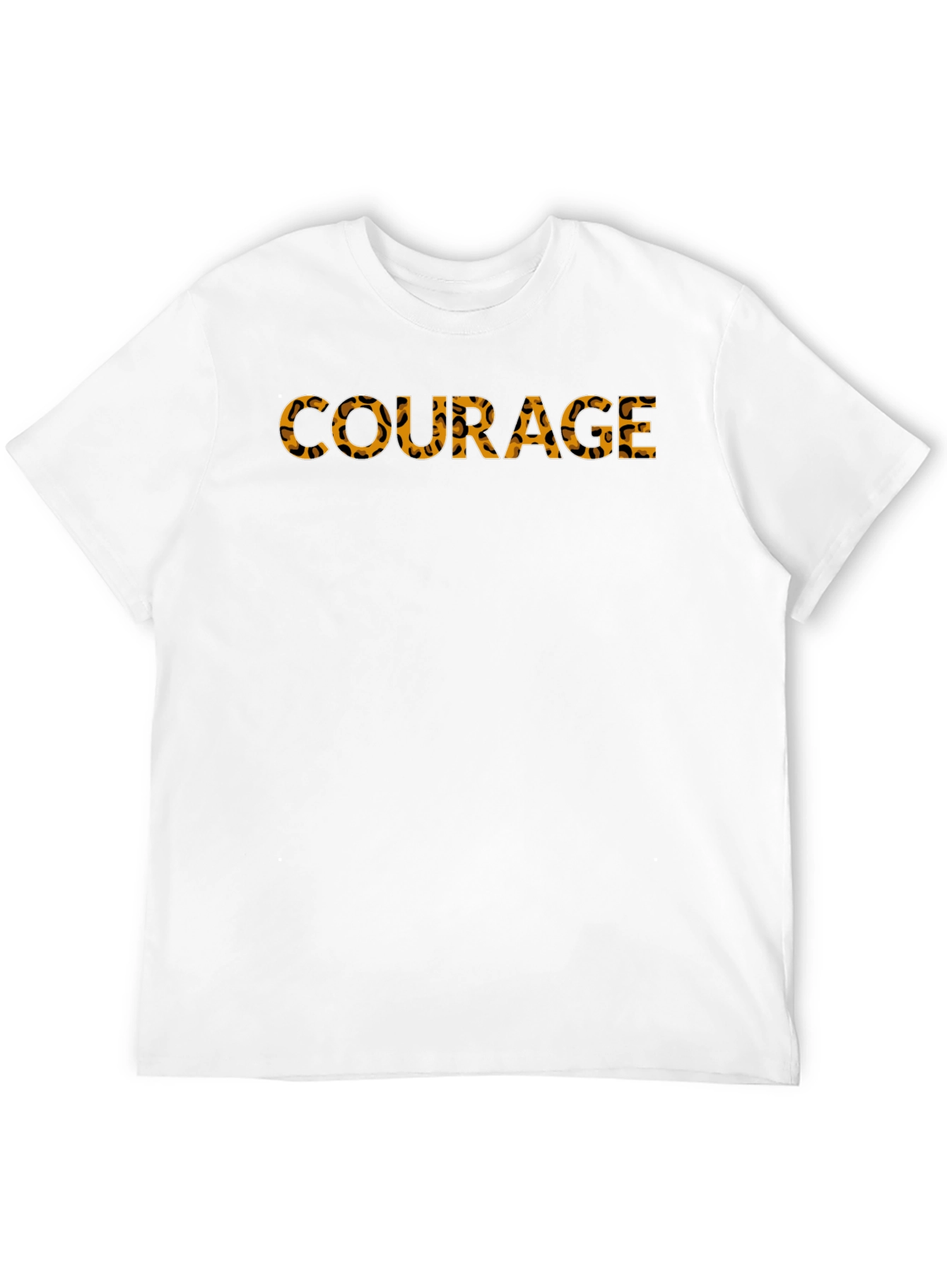 Courage Graphic Tee - Leopard Print Text Black T-Shirt