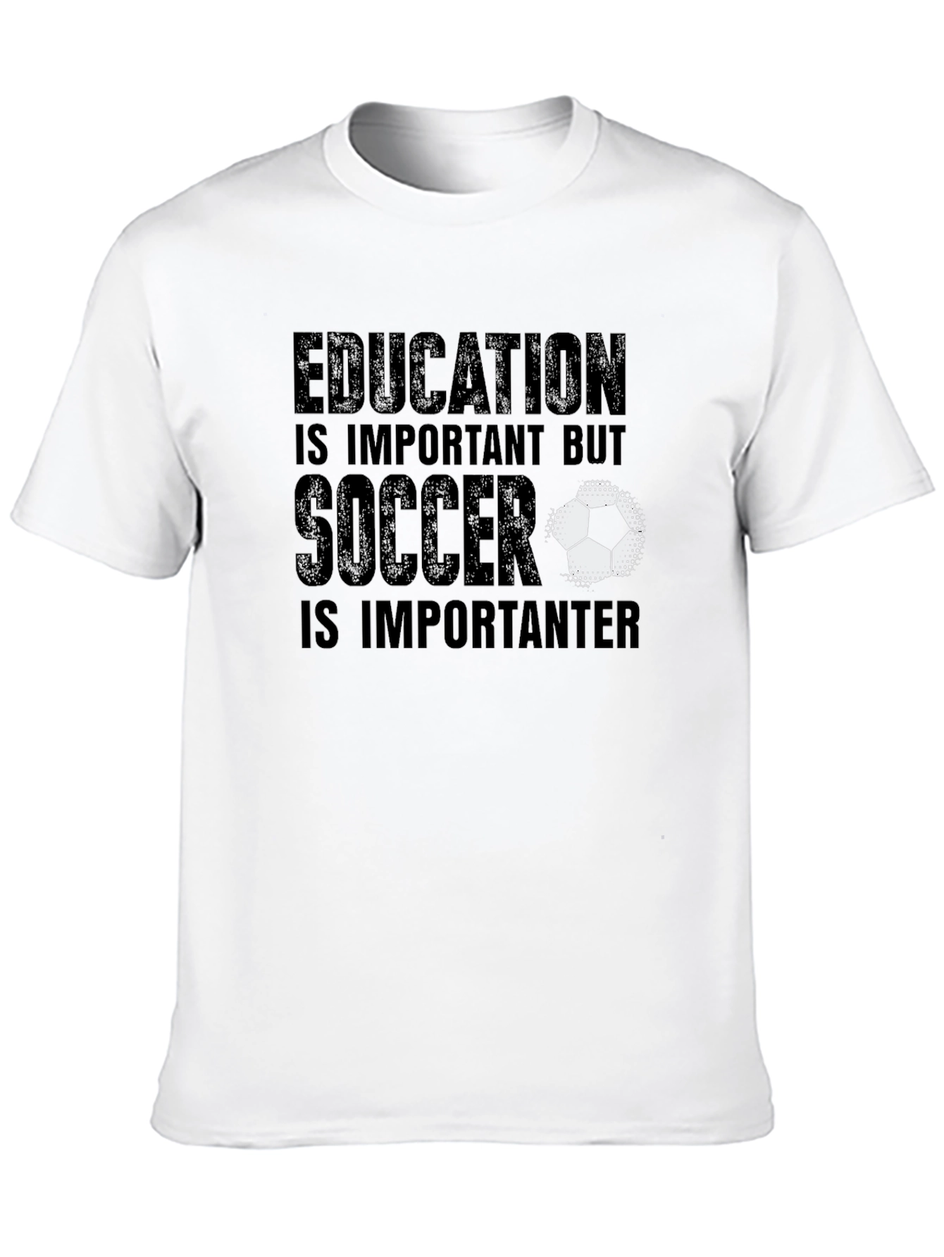 Education Soccer Graphic Tee Black Cotton