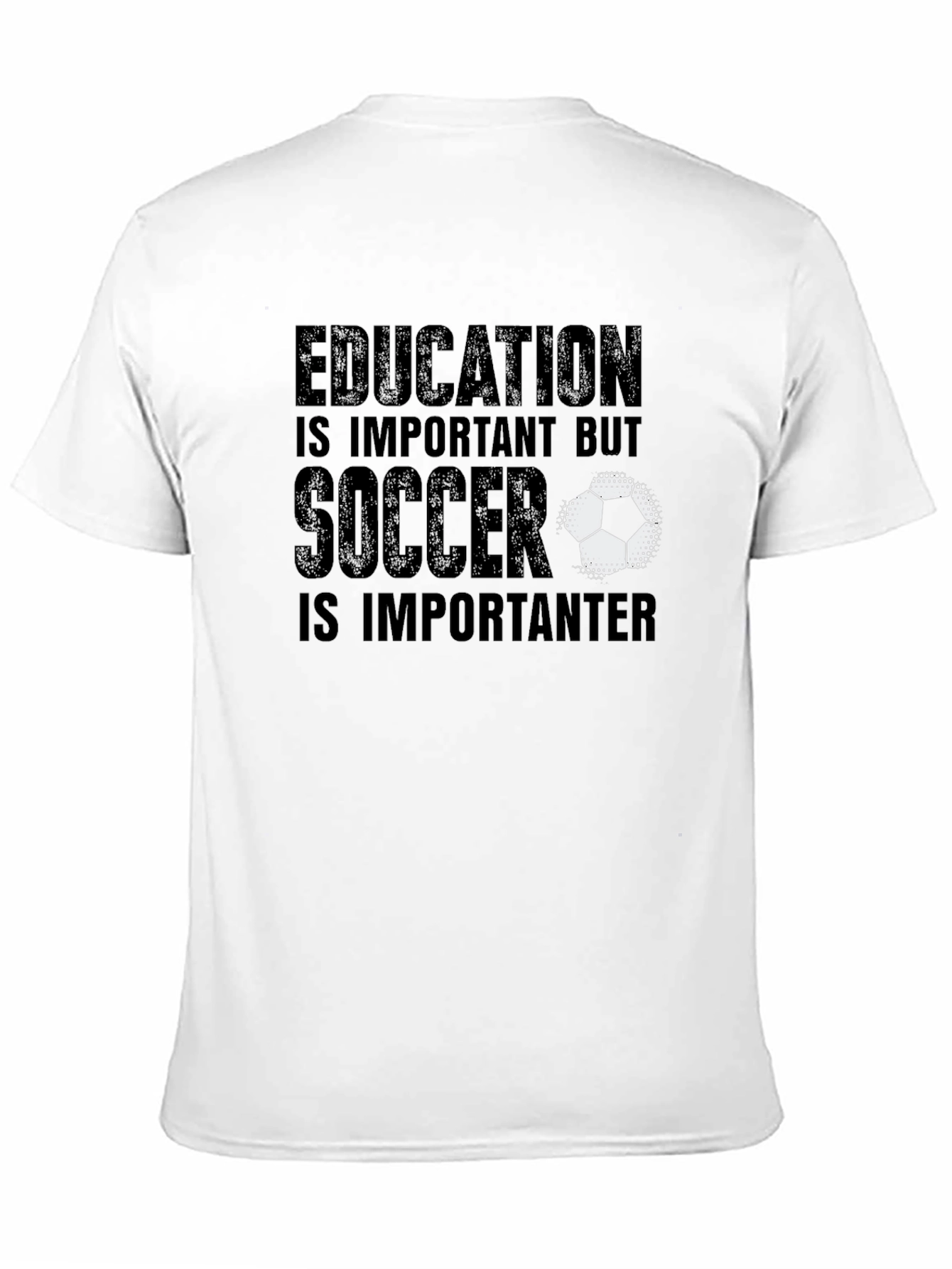 Education Soccer Graphic Tee Black Cotton