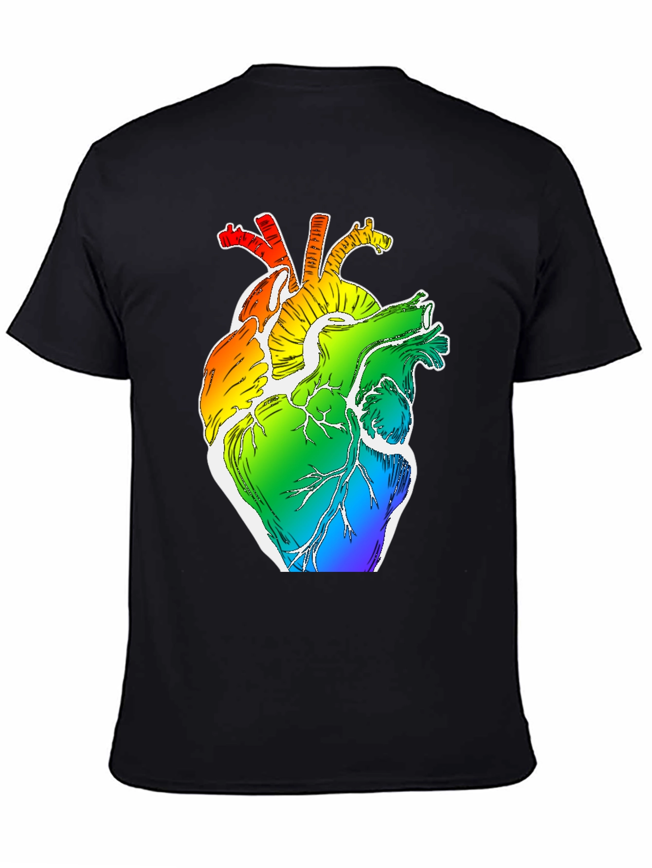 Rainbow Heart Anatomy Graphic Tee - LGBTQ+ Pride Shirt