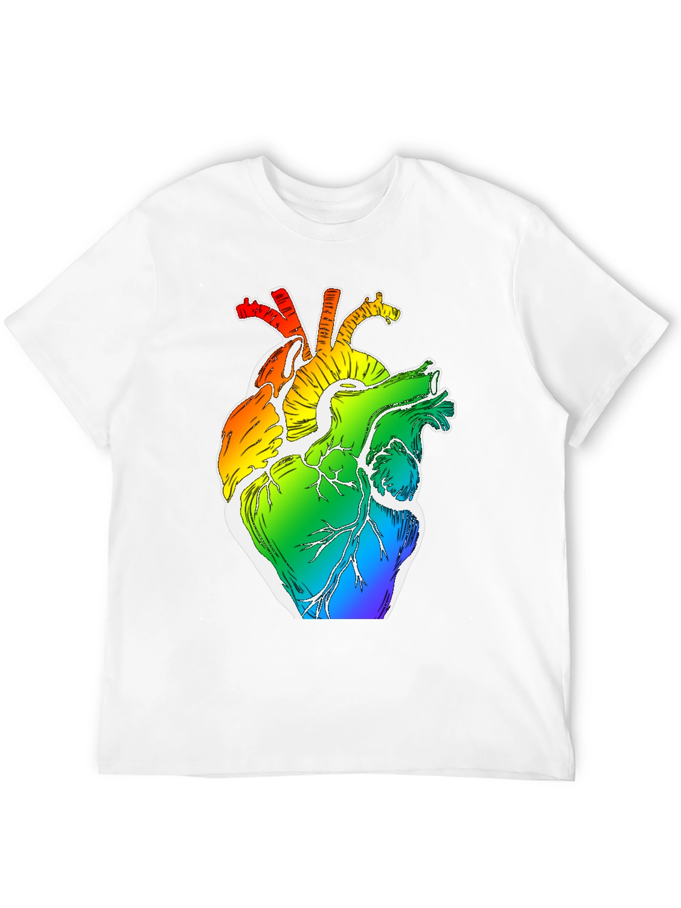 Rainbow Heart Anatomy Graphic Tee - LGBTQ+ Pride Shirt