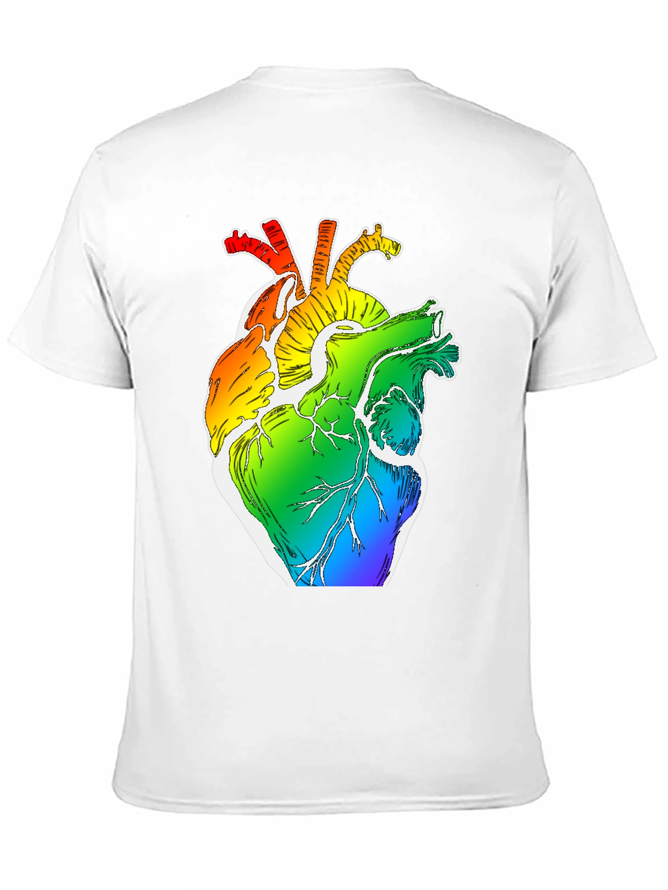 Rainbow Heart Anatomy Graphic Tee - LGBTQ+ Pride Shirt