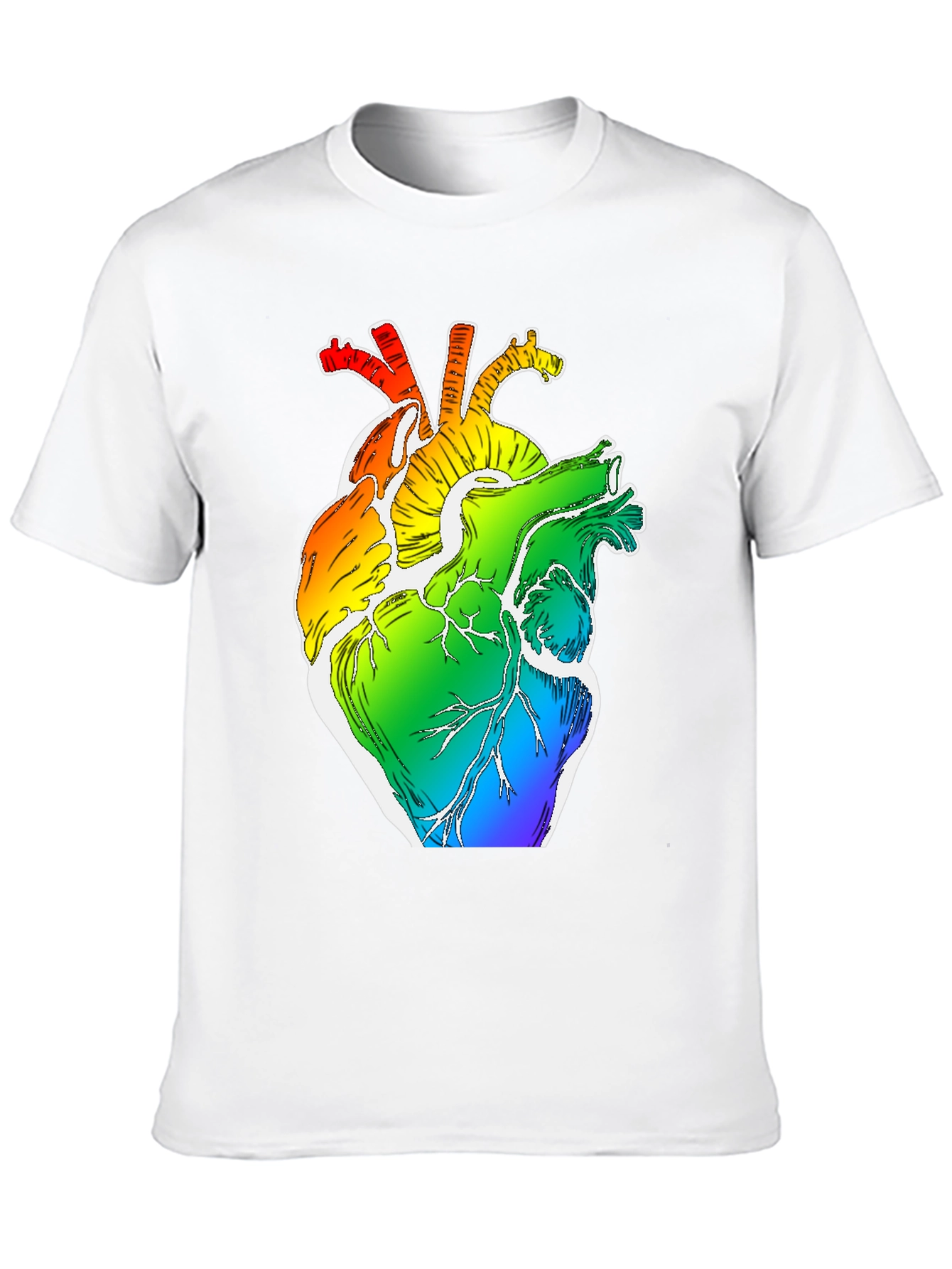 Rainbow Heart Anatomy Graphic Tee - LGBTQ+ Pride Shirt