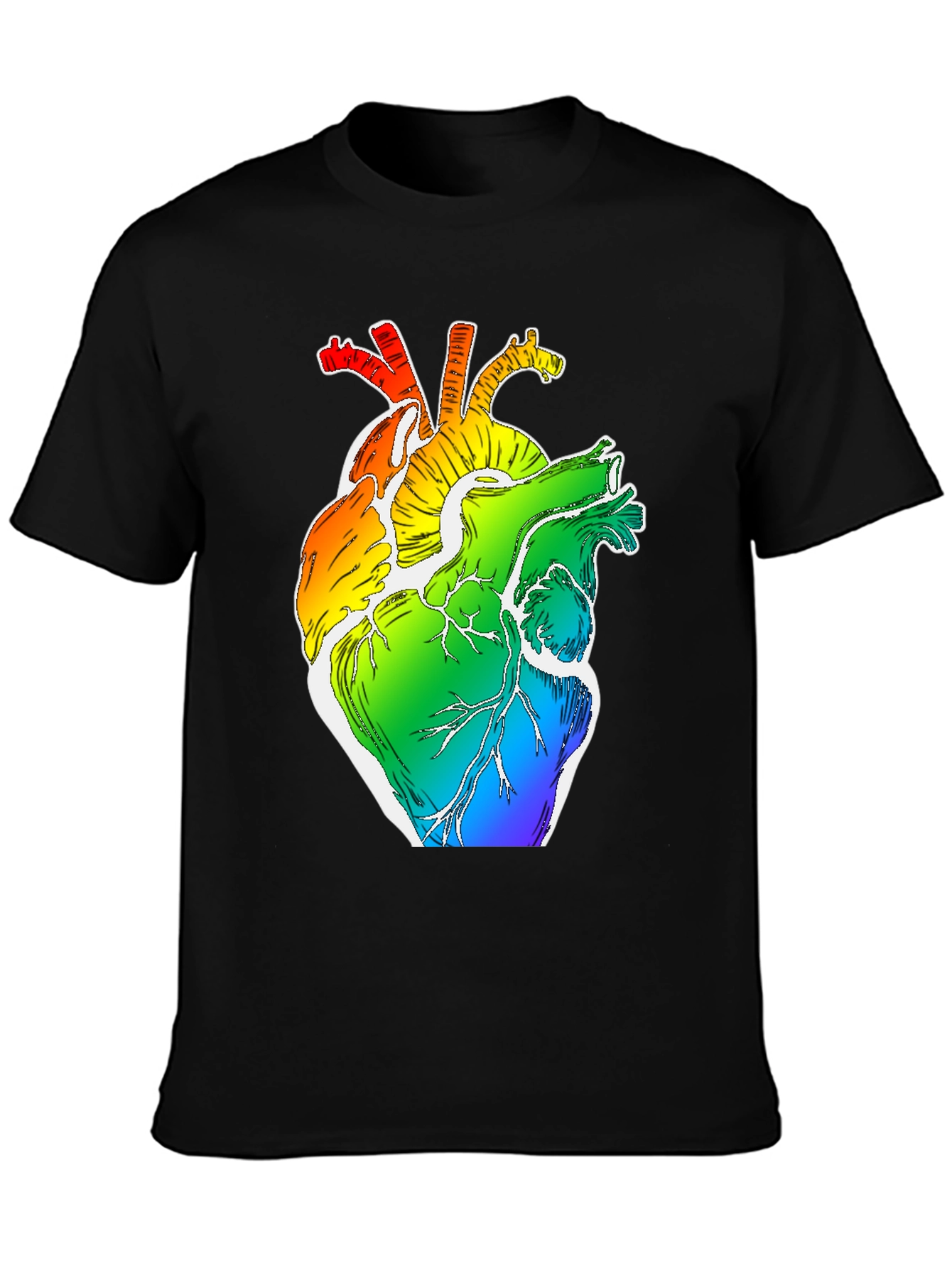 Rainbow Heart Anatomy Graphic Tee - LGBTQ+ Pride Shirt