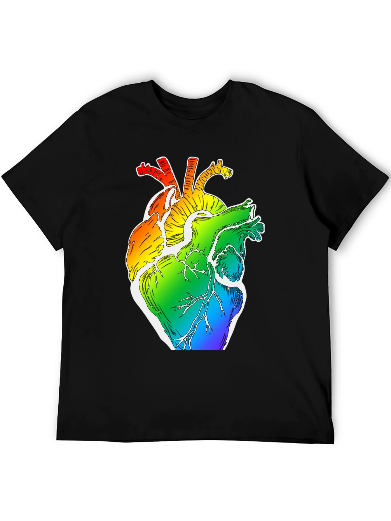 Rainbow Heart Anatomy Graphic Tee - LGBTQ+ Pride Shirt