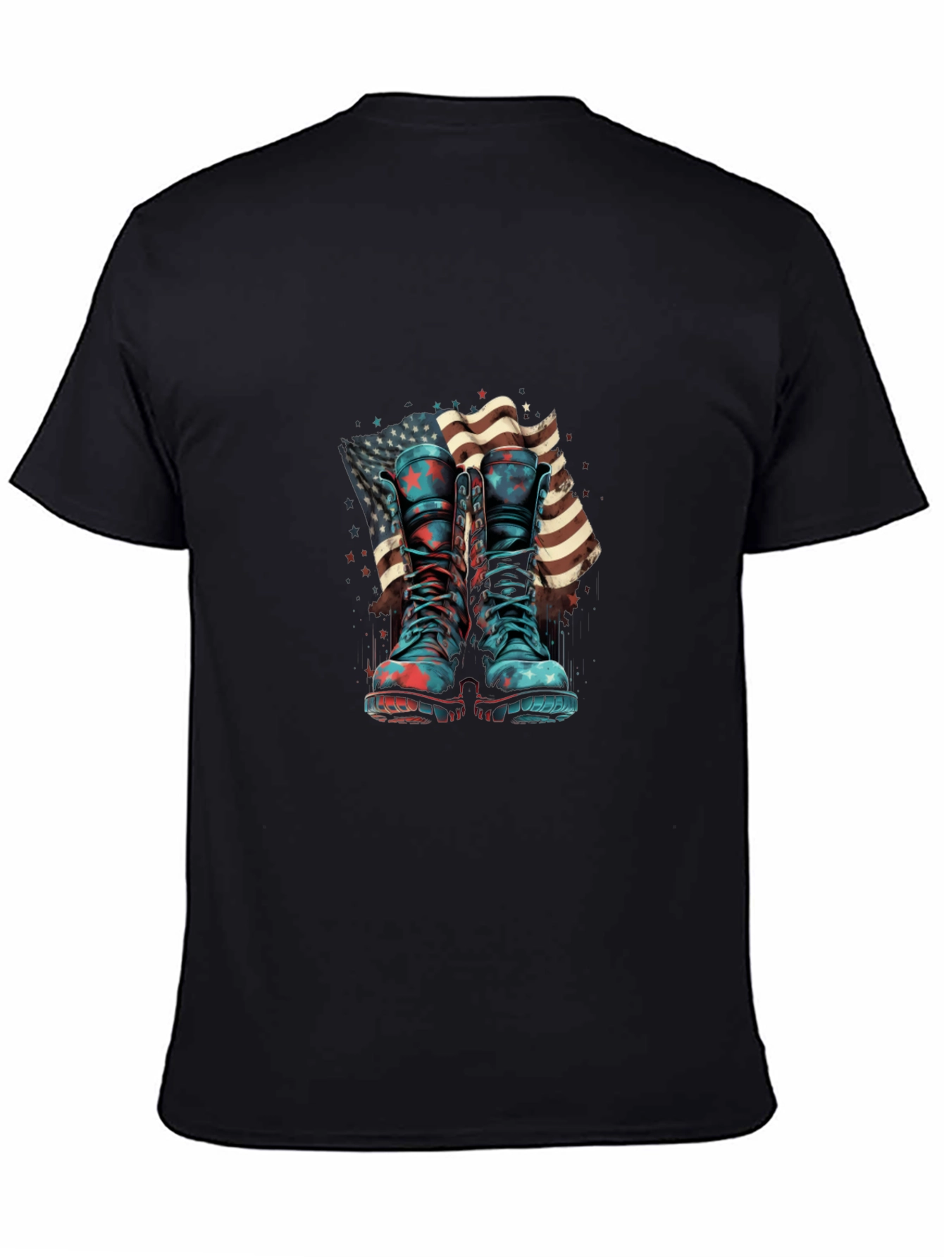 Patriotic Boots & Flag Graphic T-Shirt