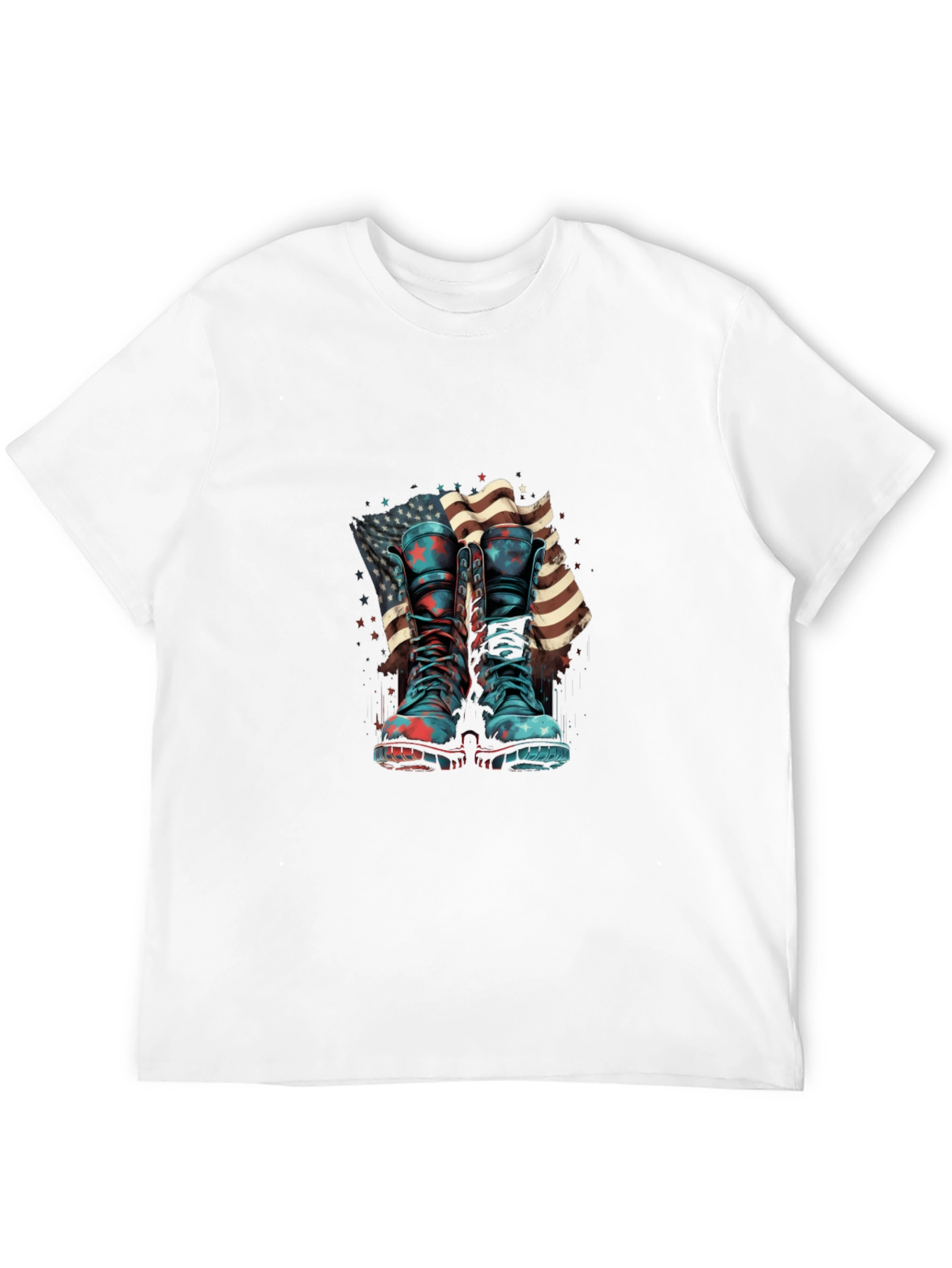 Patriotic Boots & Flag Graphic T-Shirt