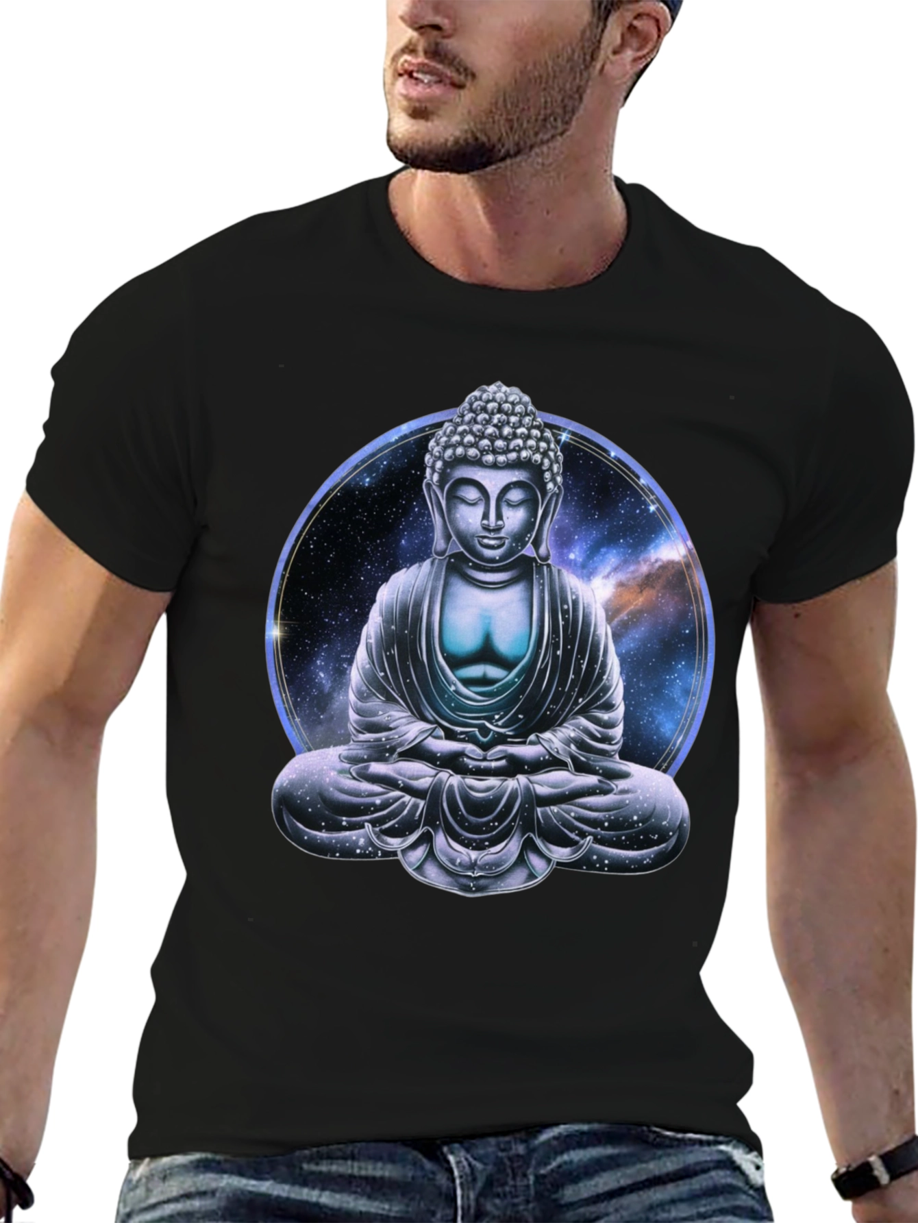 Buddha Galaxy Graphic T-Shirt